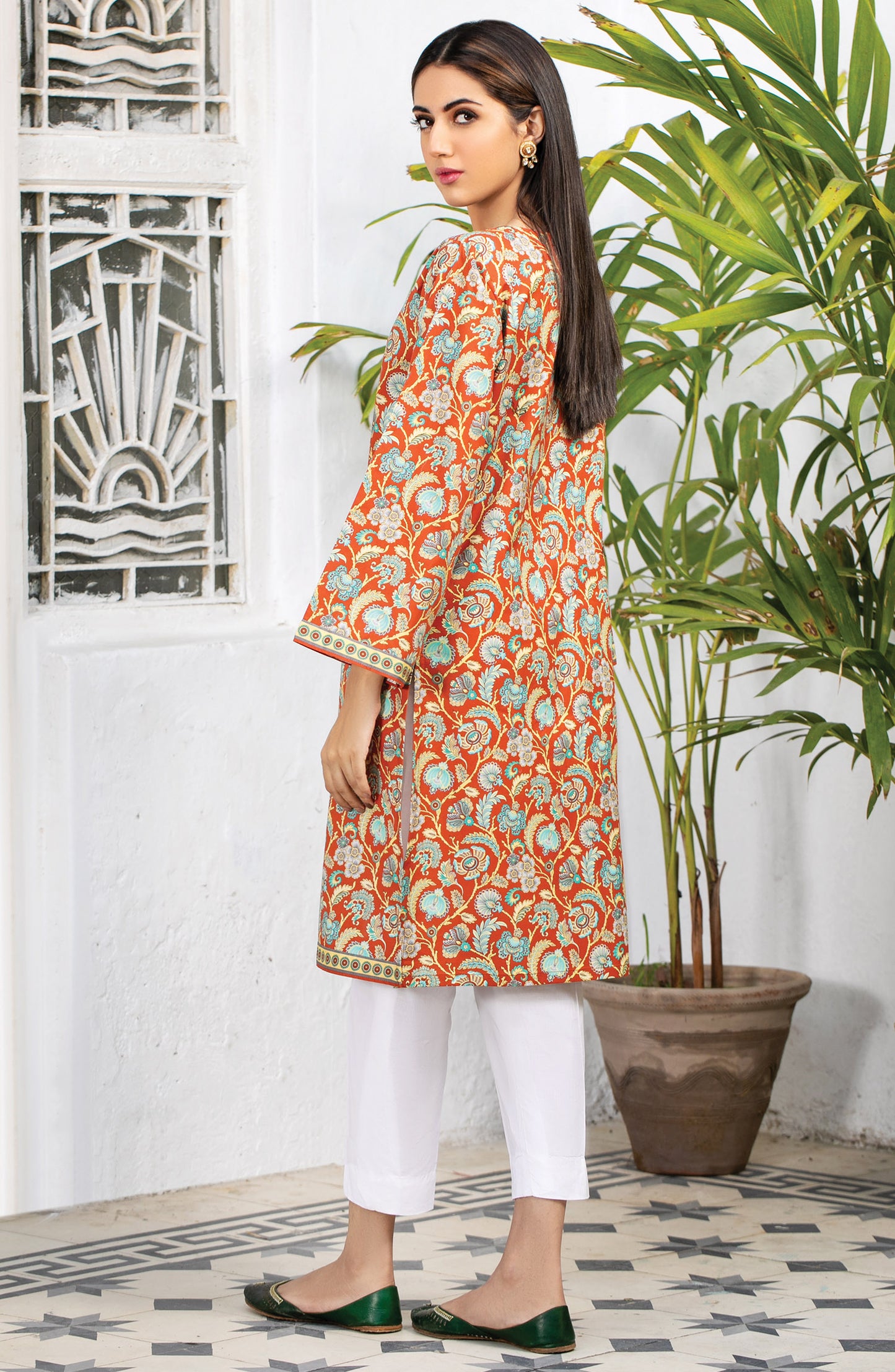 Unstitched 1 Piece Printed Lawn Shirt