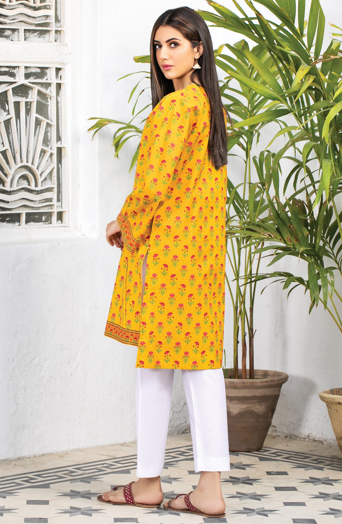 Stitched 1 Piece Printed Cambric Shirt