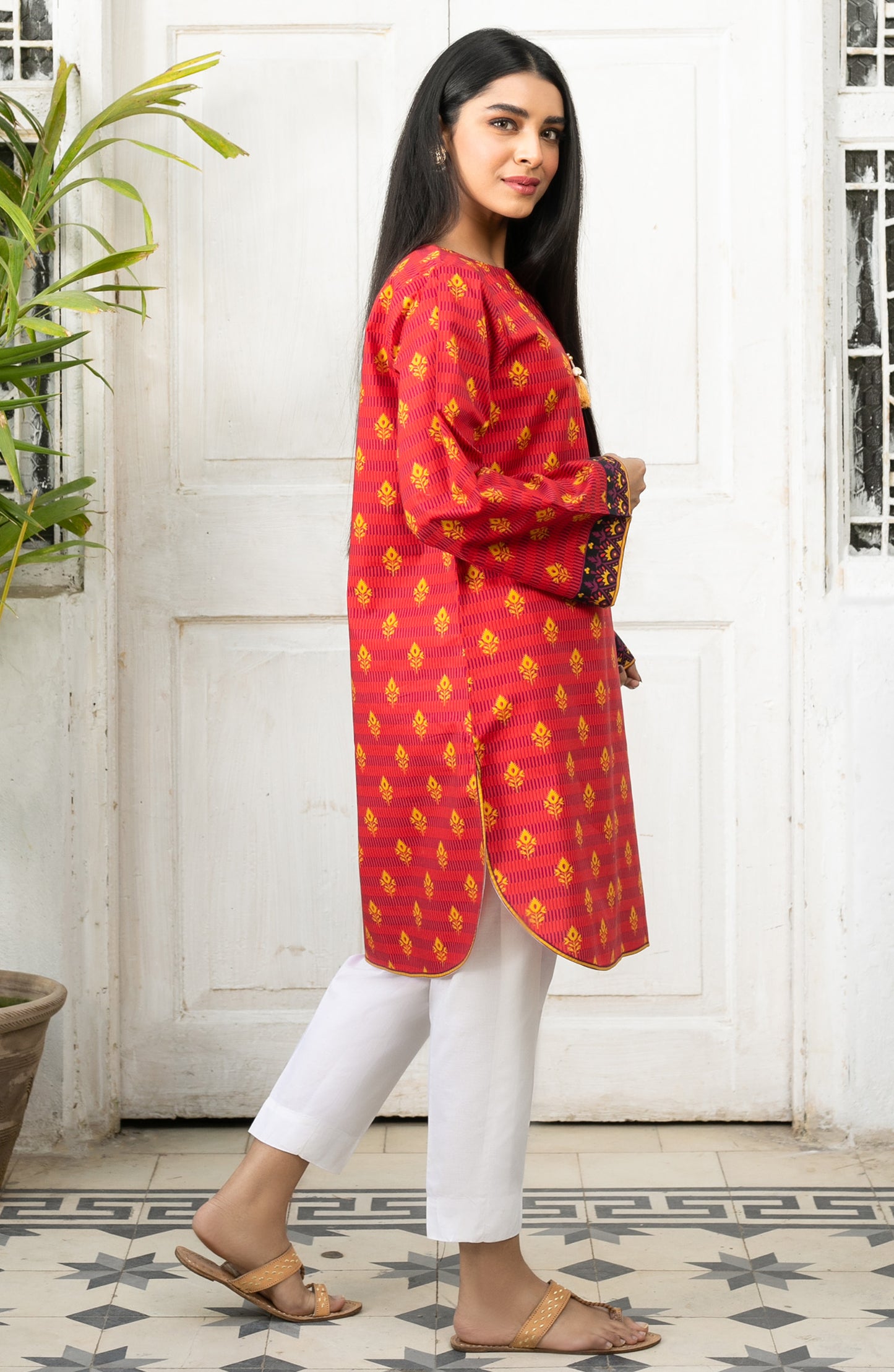 Stitched 1 Piece Printed Cambric Shirt