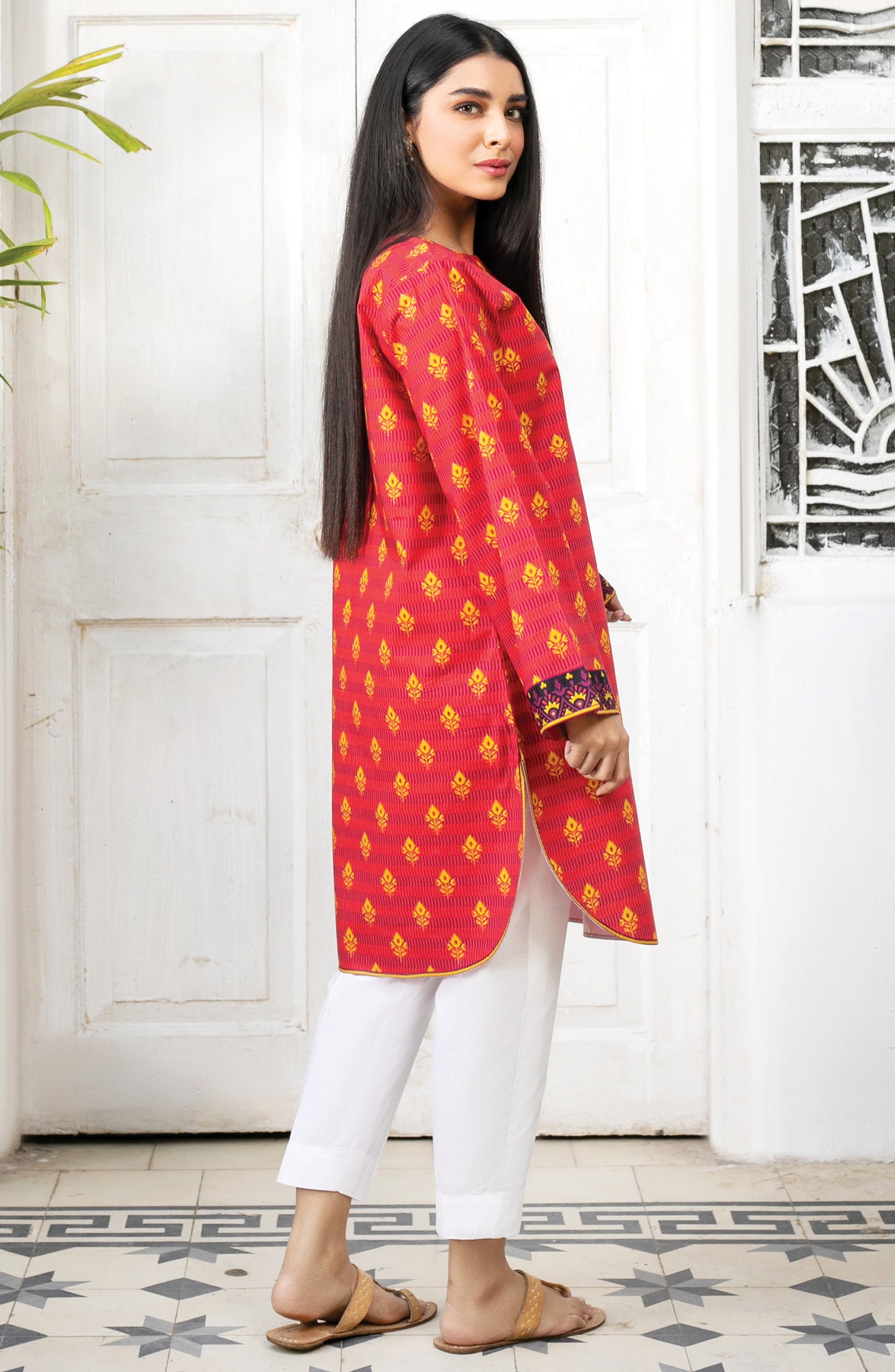 Stitched 1 Piece Printed Cambric Shirt