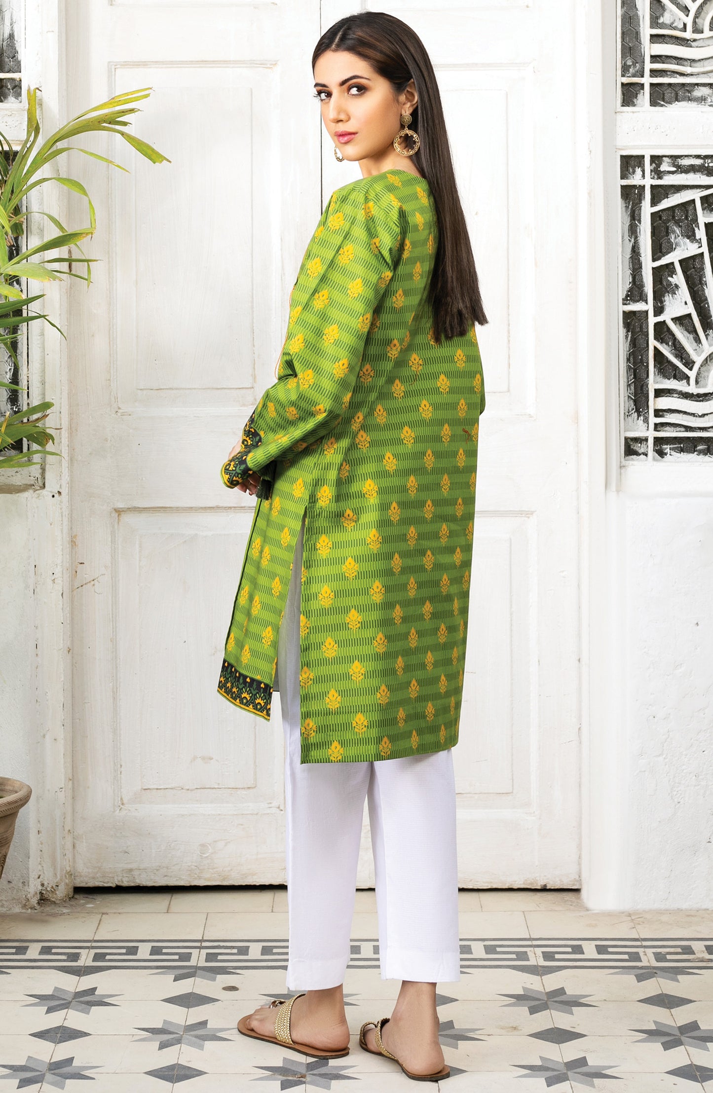 Stitched 1 Piece Printed Cambric Shirt