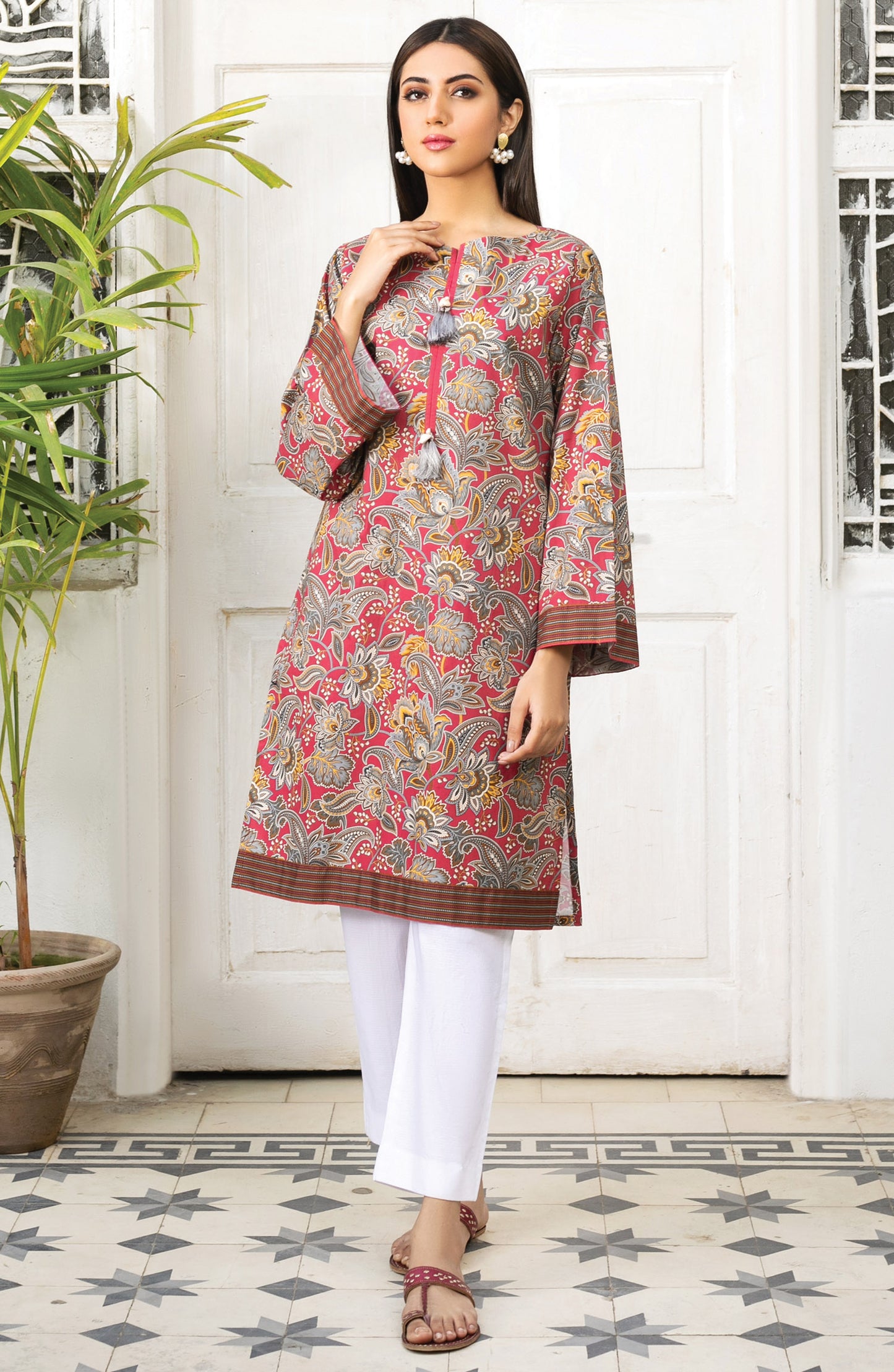 Unstitched 1 Piece Printed Lawn Shirt