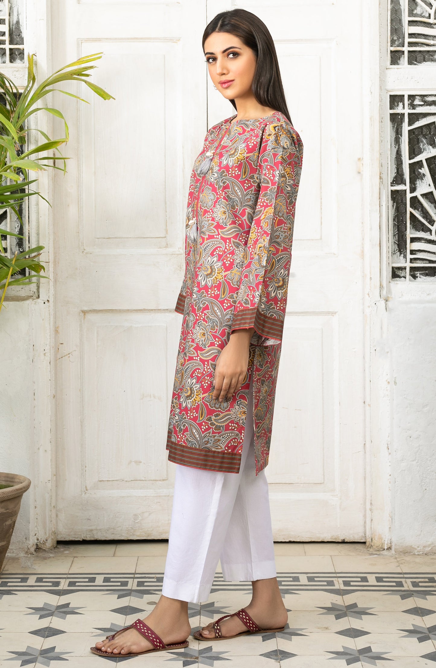 Unstitched 1 Piece Printed Lawn Shirt