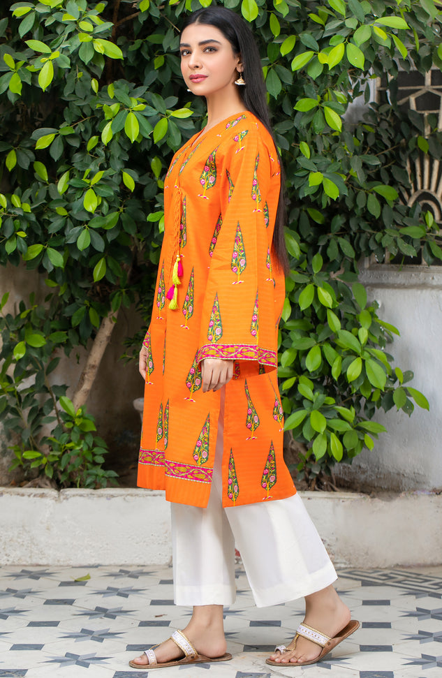 Stitched 1 Piece Printed Zari Stripe Shirt