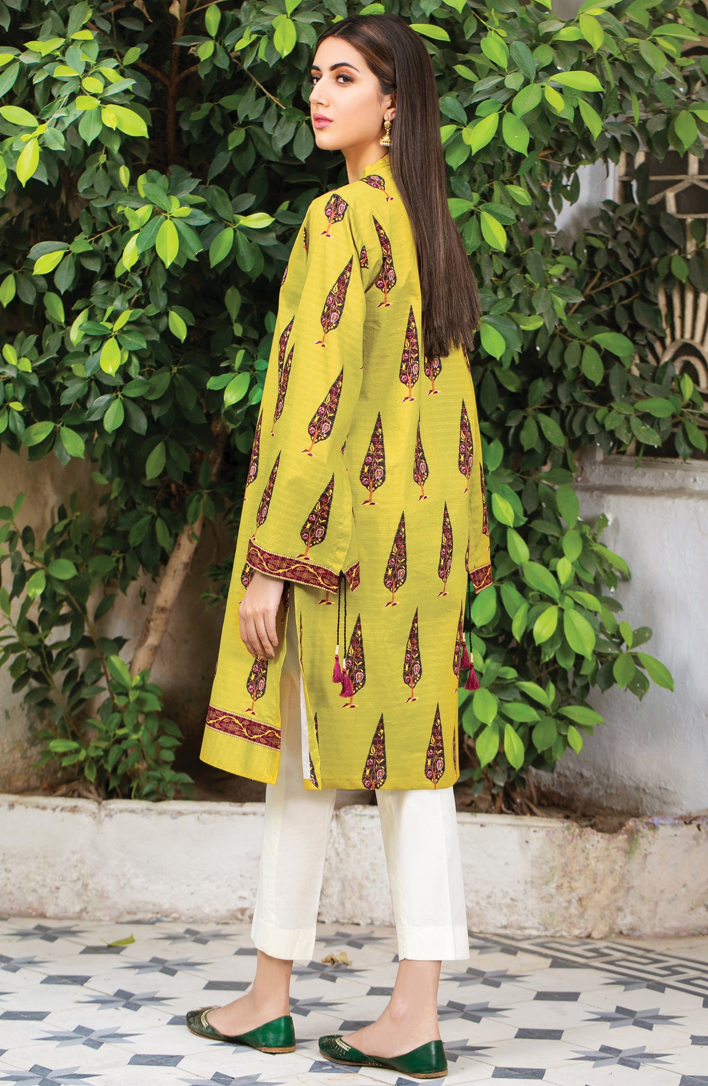 Stitched 1 Piece Printed Zari Stripe Shirt