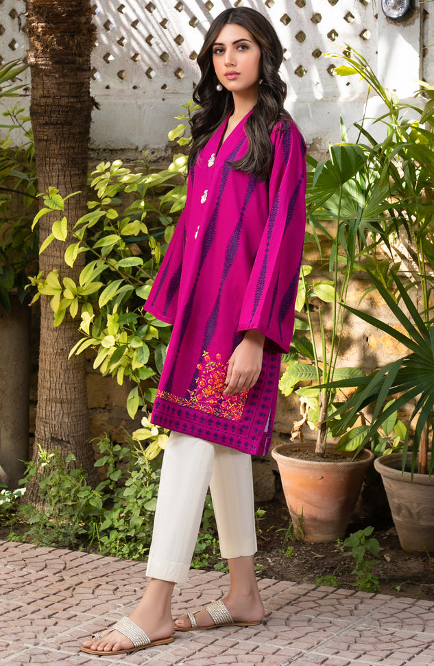 Stitched 1 Piece Embroidered Jacquard Shirt