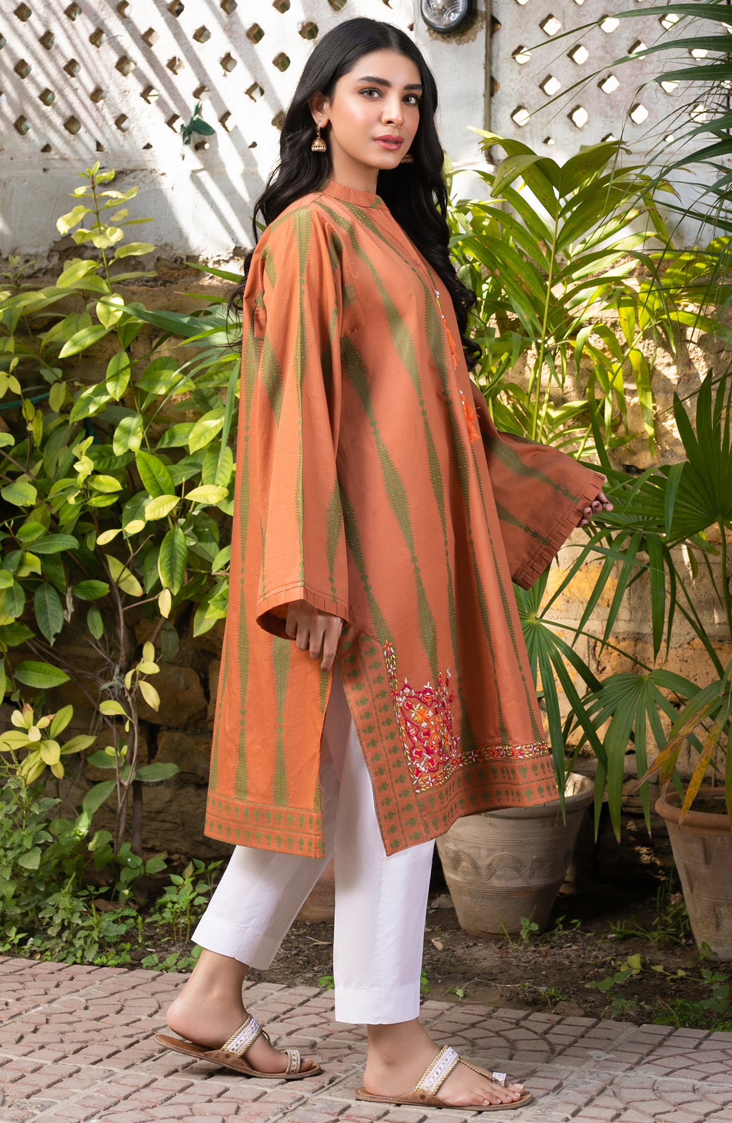 Stitched 1 Piece Embroidered Jacquard Shirt