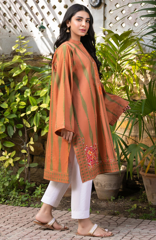 Stitched 1 Piece Embroidered Jacquard Shirt