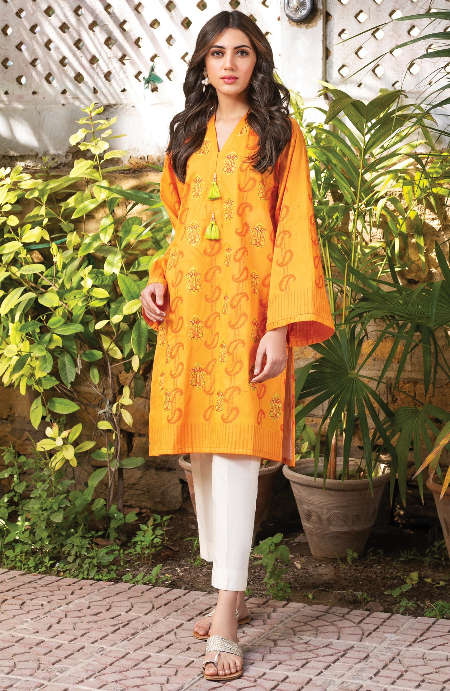 Unstitched 1 Piece Embroidered Jacquard Shirt