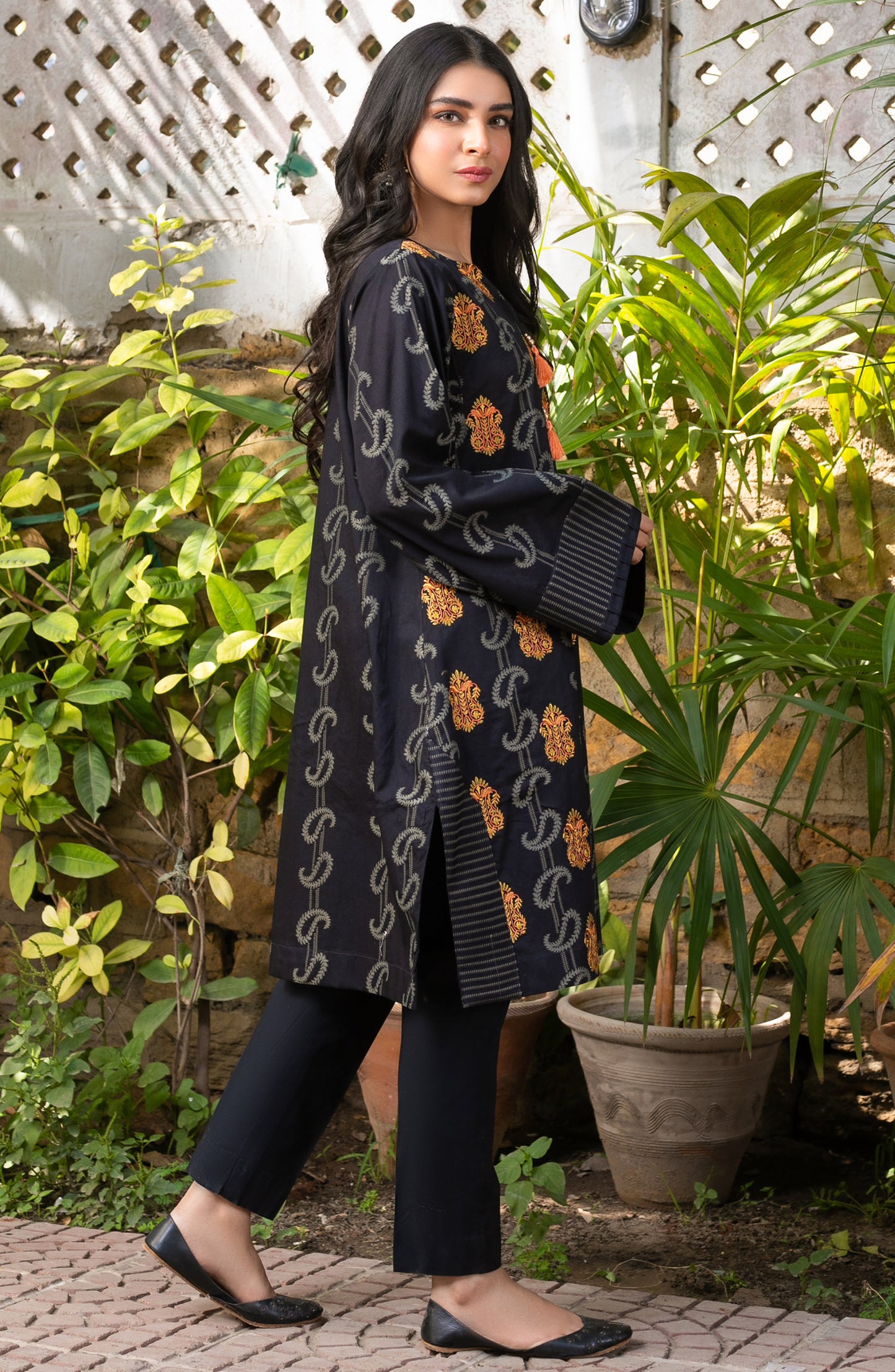 Stitched 1 Piece Embroidered Jacquard Shirt