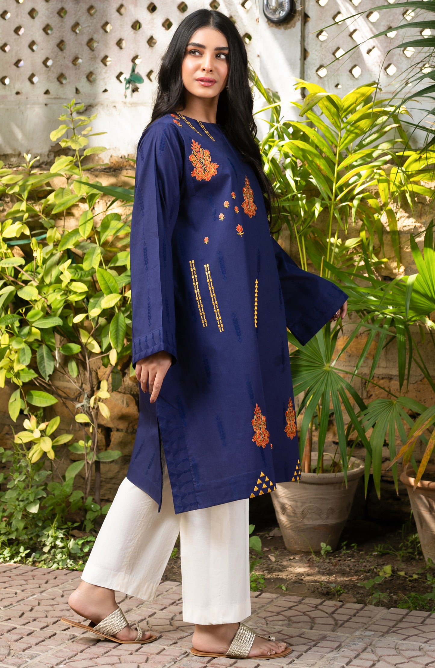 Stitched 1 Piece Embroidered Jacquard Shirt