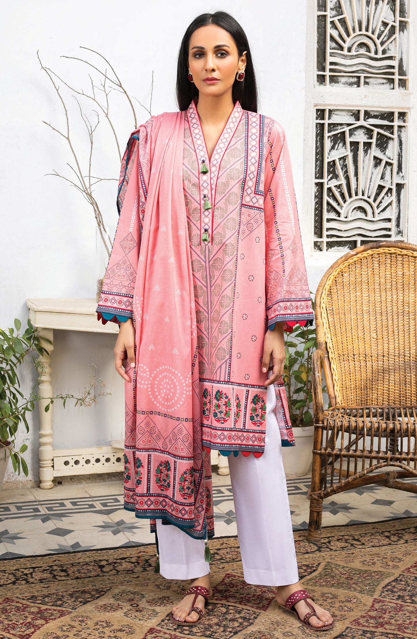 Unstitched 2 Piece Printed Lawn Shirt Dupatta