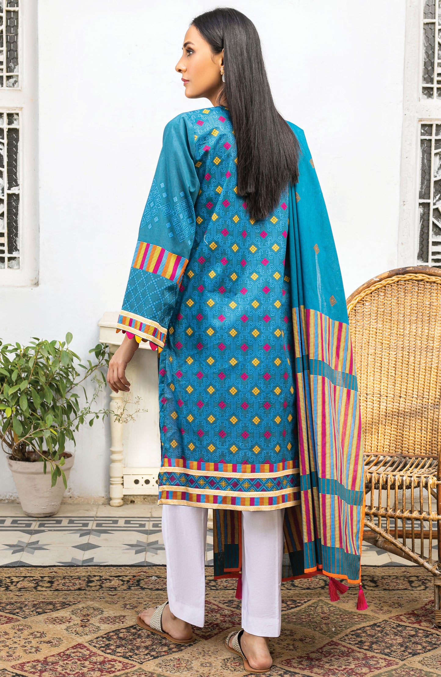 Stitched 2 Piece Printed Cambric Shirt Dupatta