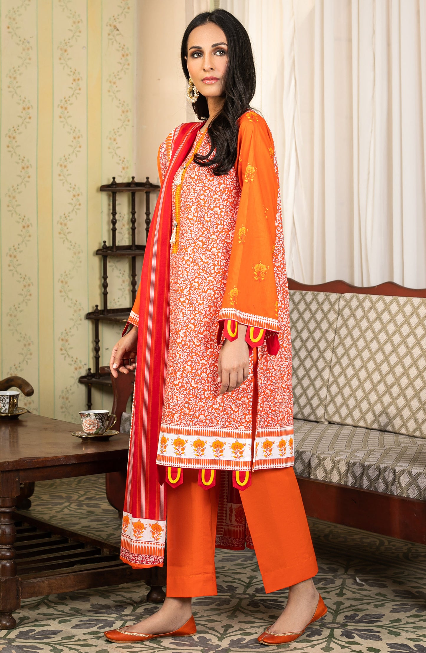 Unstitched 3 Piece Printed Lawn Suit