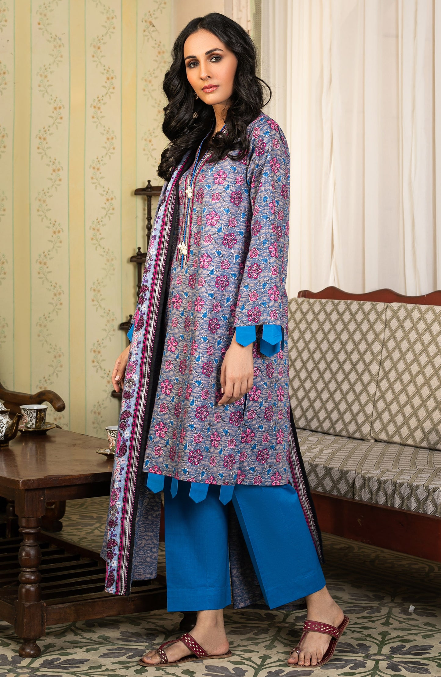 Unstitched 3 Piece Printed Lawn Suit