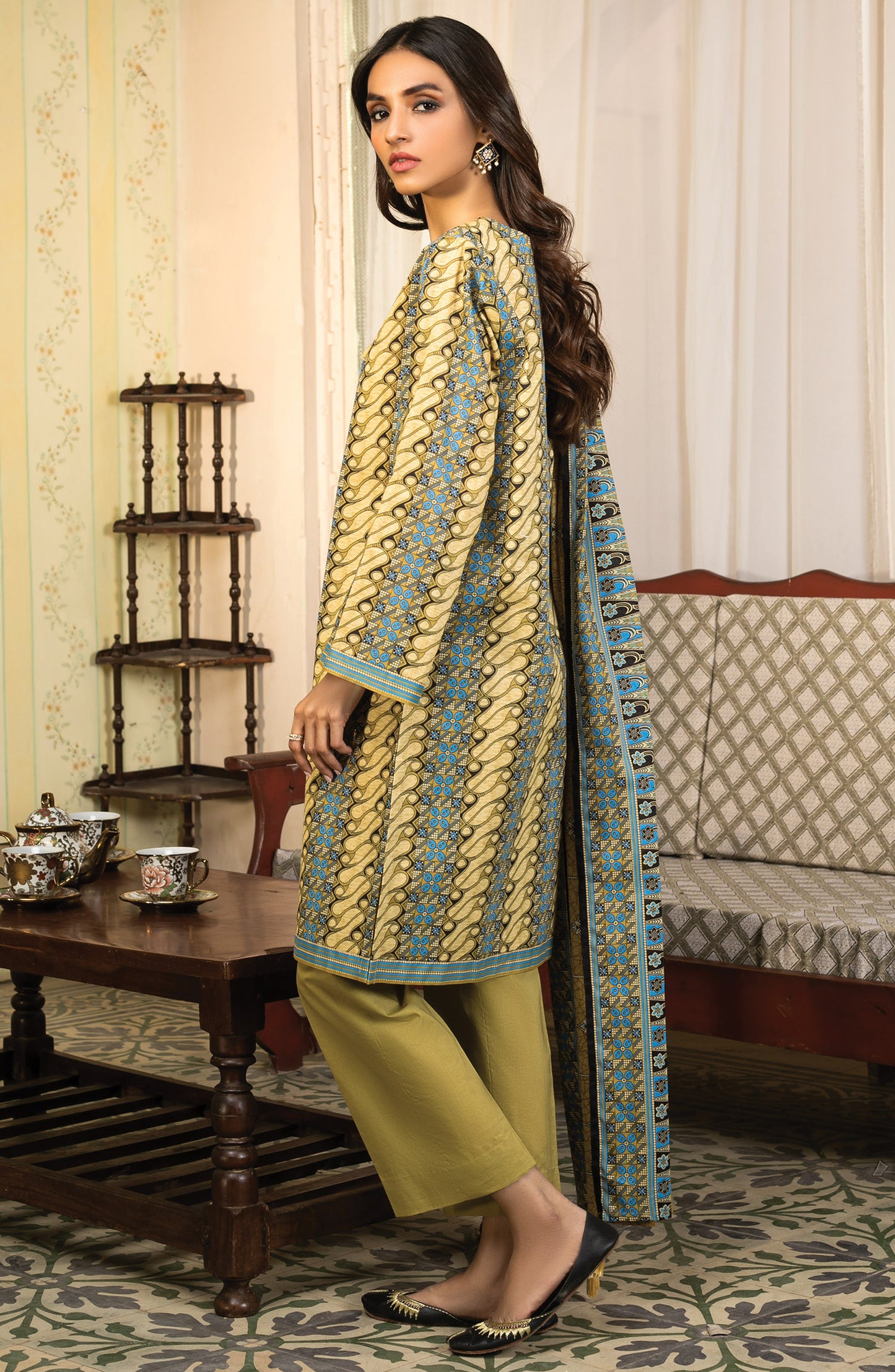 Unstitched 3 Piece Printed Lawn Suit
