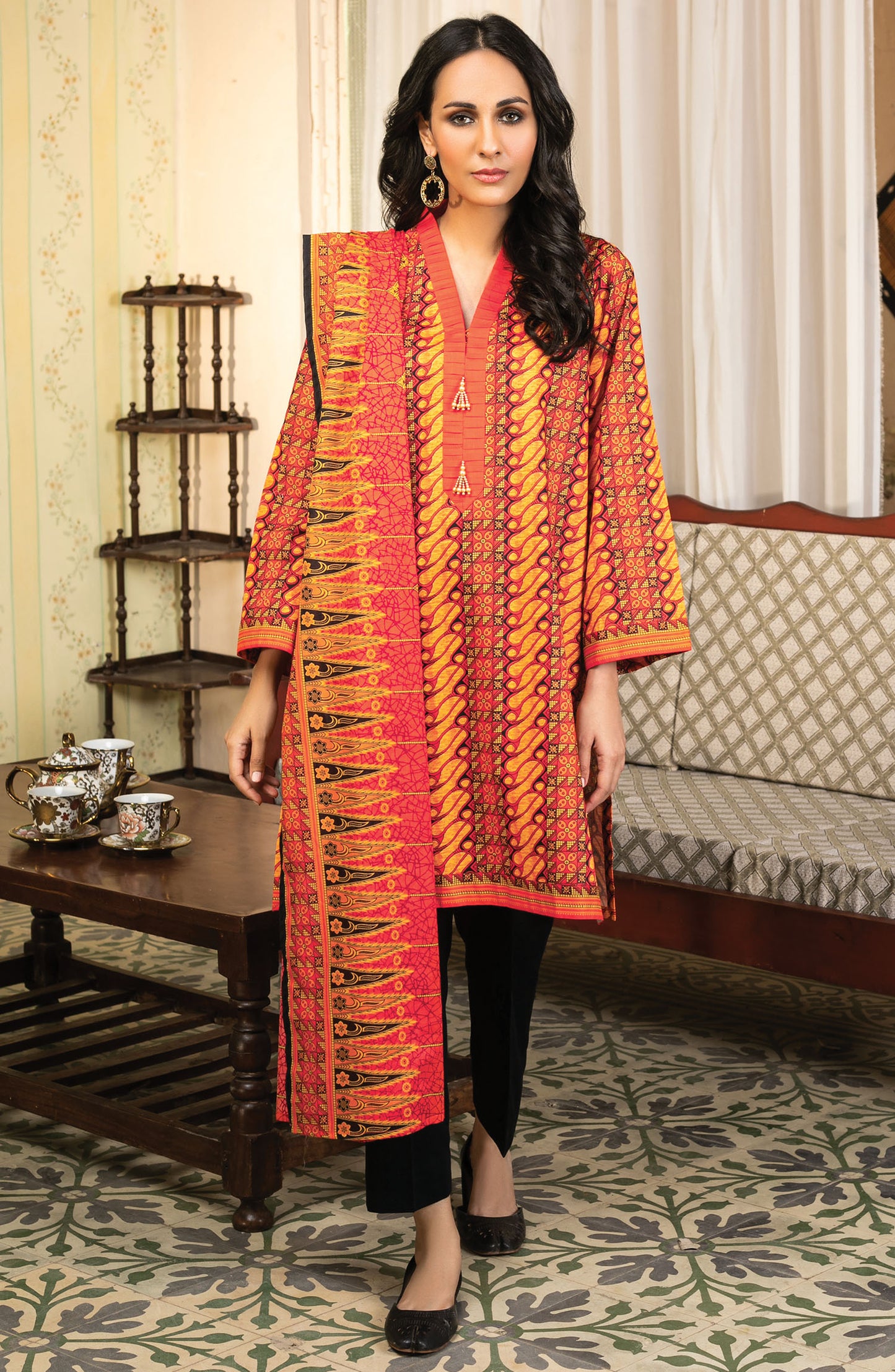 Unstitched 3 Piece Printed Lawn Suit