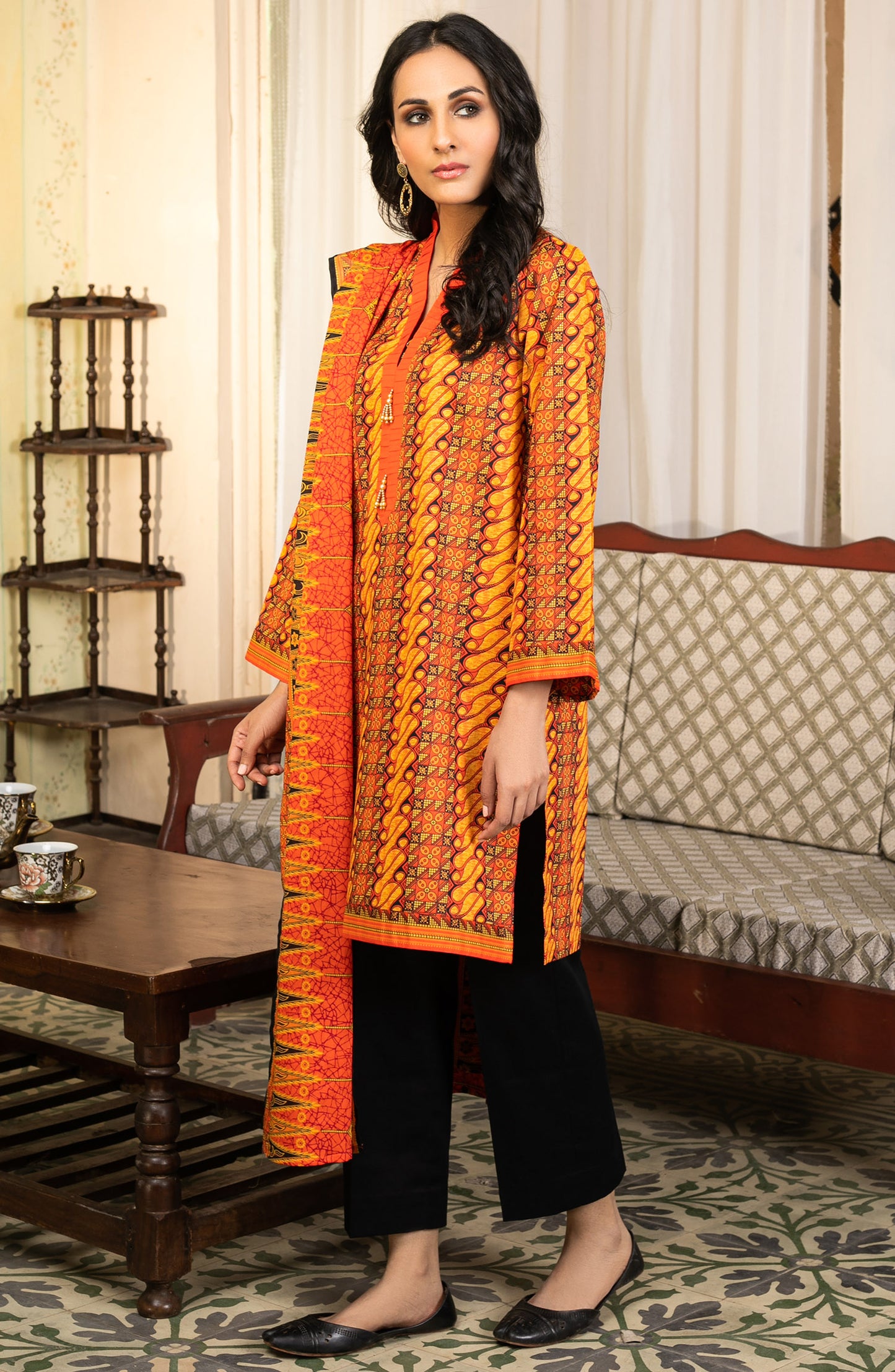Unstitched 3 Piece Printed Lawn Suit