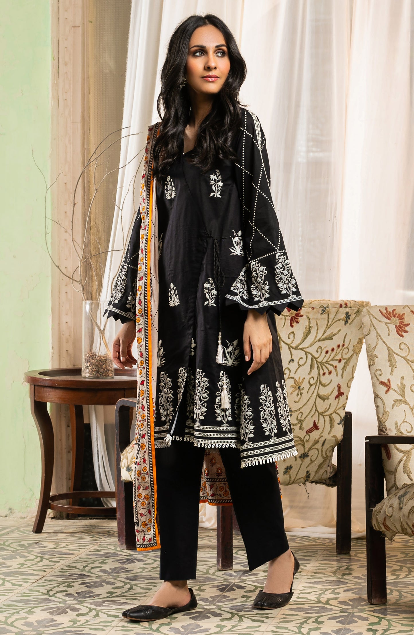 Unstitched 2 Piece Puff Printed Lawn Shirt Dupatta