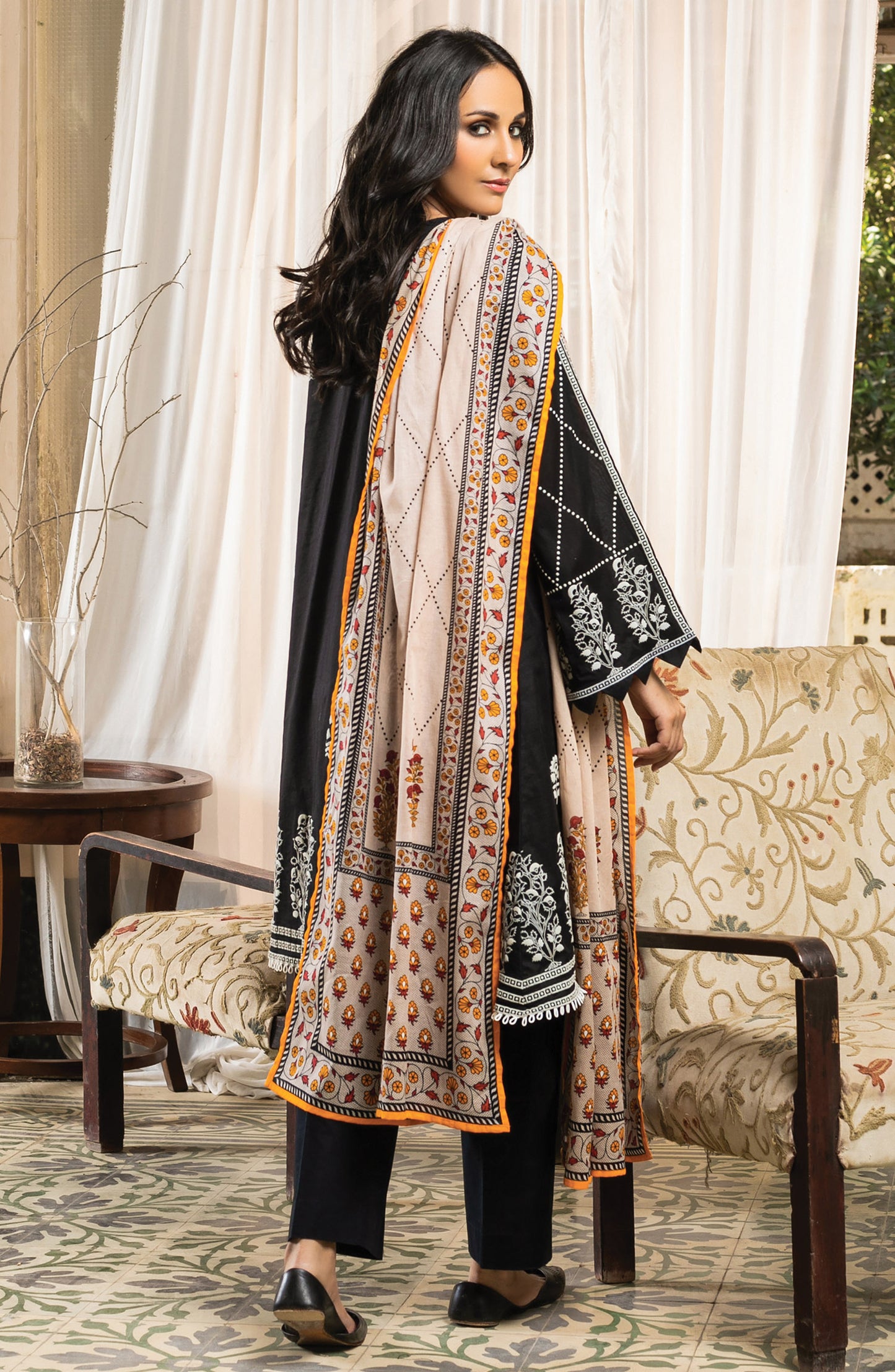 Unstitched 2 Piece Puff Printed Lawn Shirt Dupatta