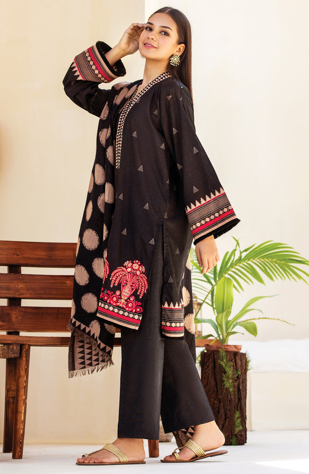 Unstitched 3 Piece Embroidered Karandi Suit