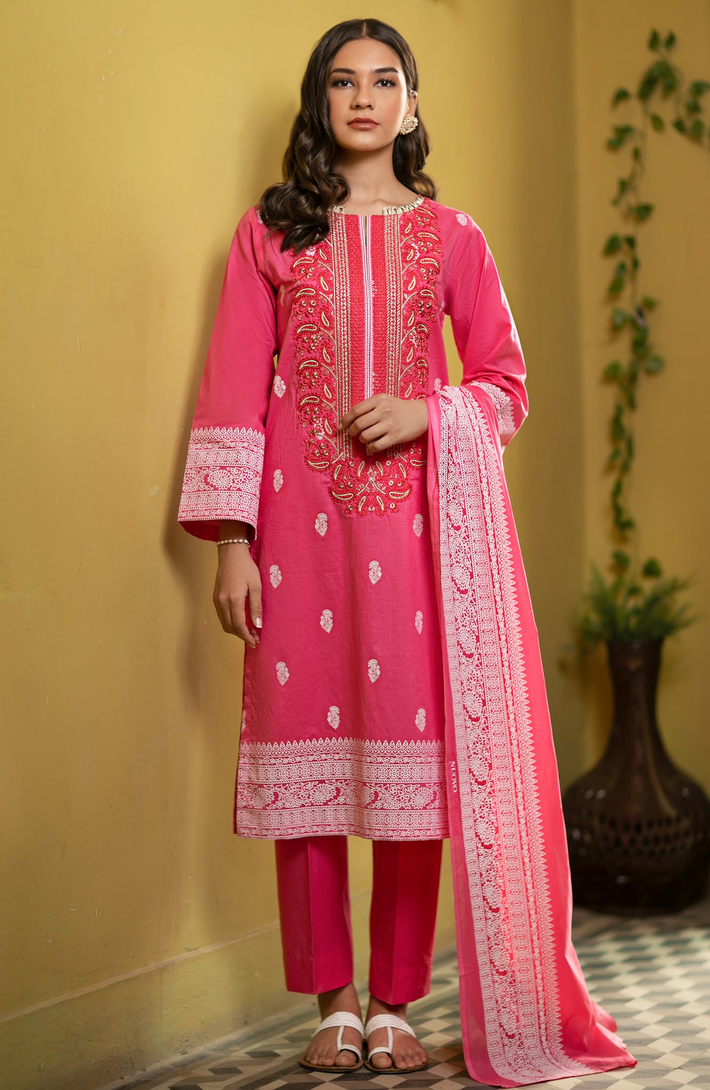 Unstitched 3 Piece Festive Embroidered Suit