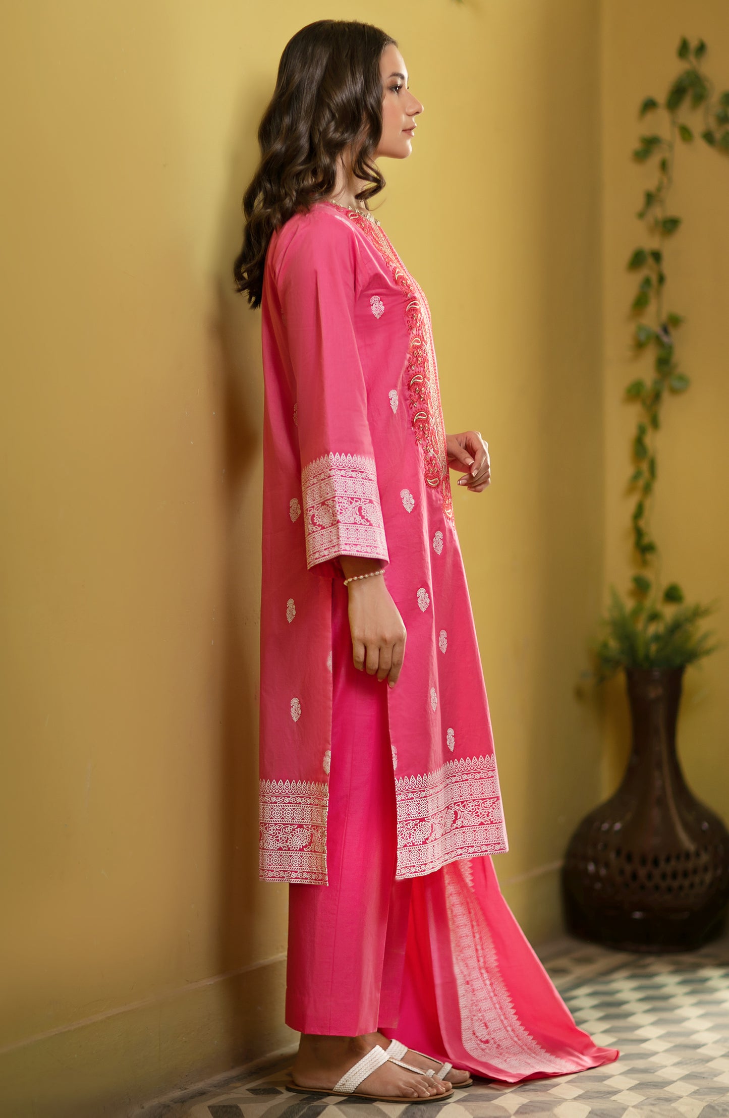 Unstitched 3 Piece Festive Embroidered Suit (NRDS-214/U PINK)