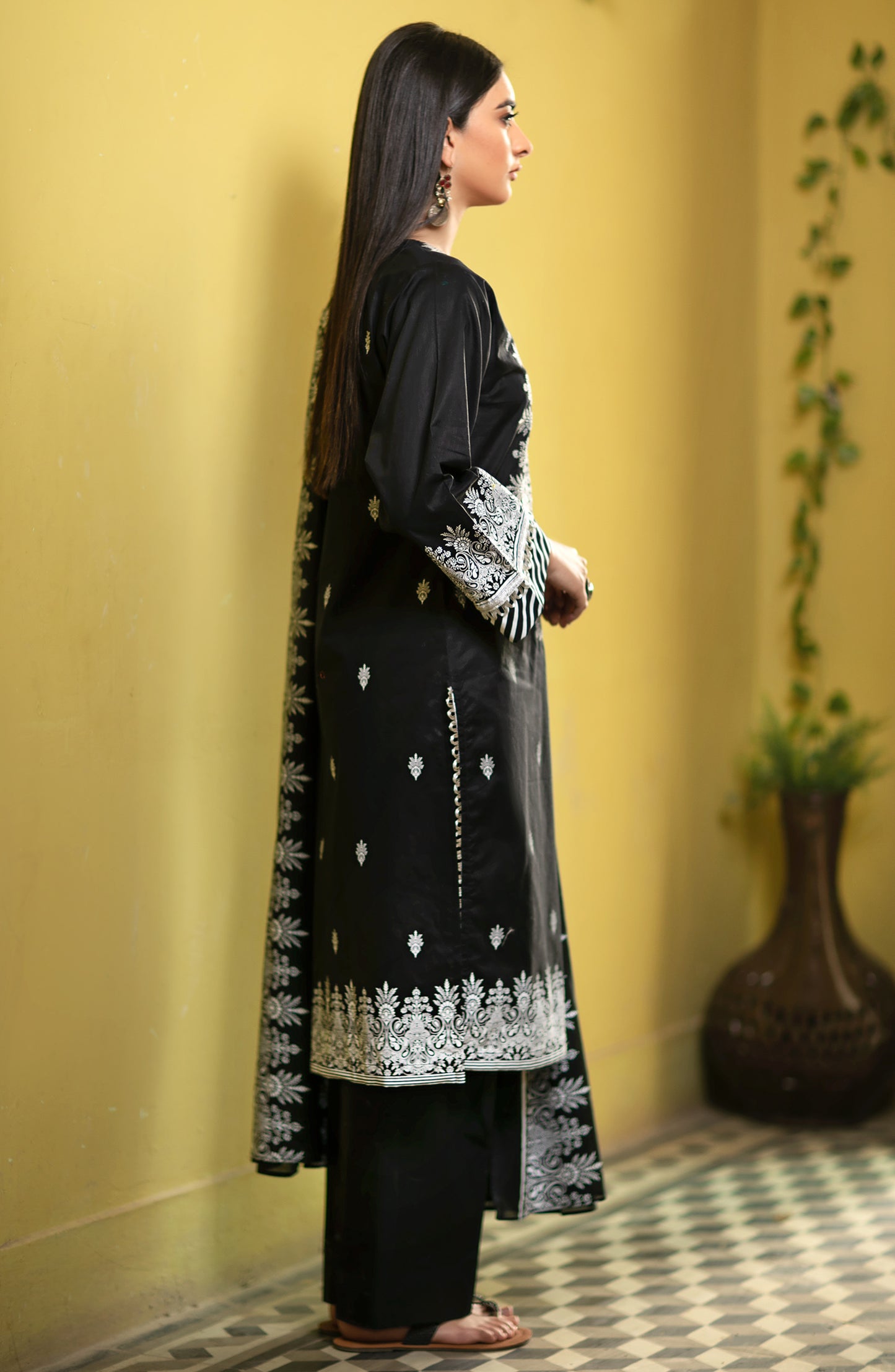 Unstitched 3 Piece Festive Embroidered Suit
