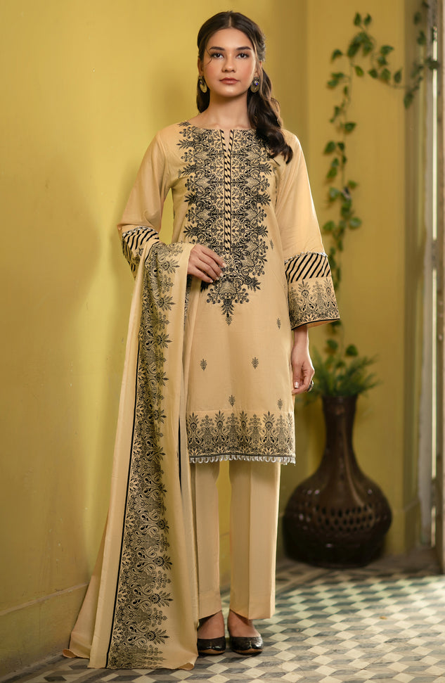 Unstitched 3 Piece Festive Embroidered Suit