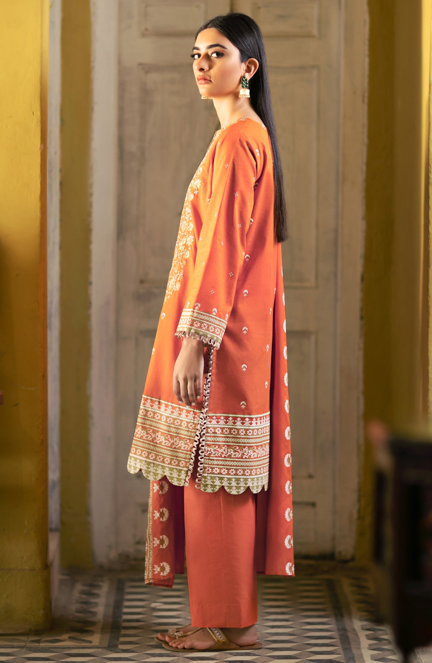 Unstitched 3 Piece Festive Embroidered Suit