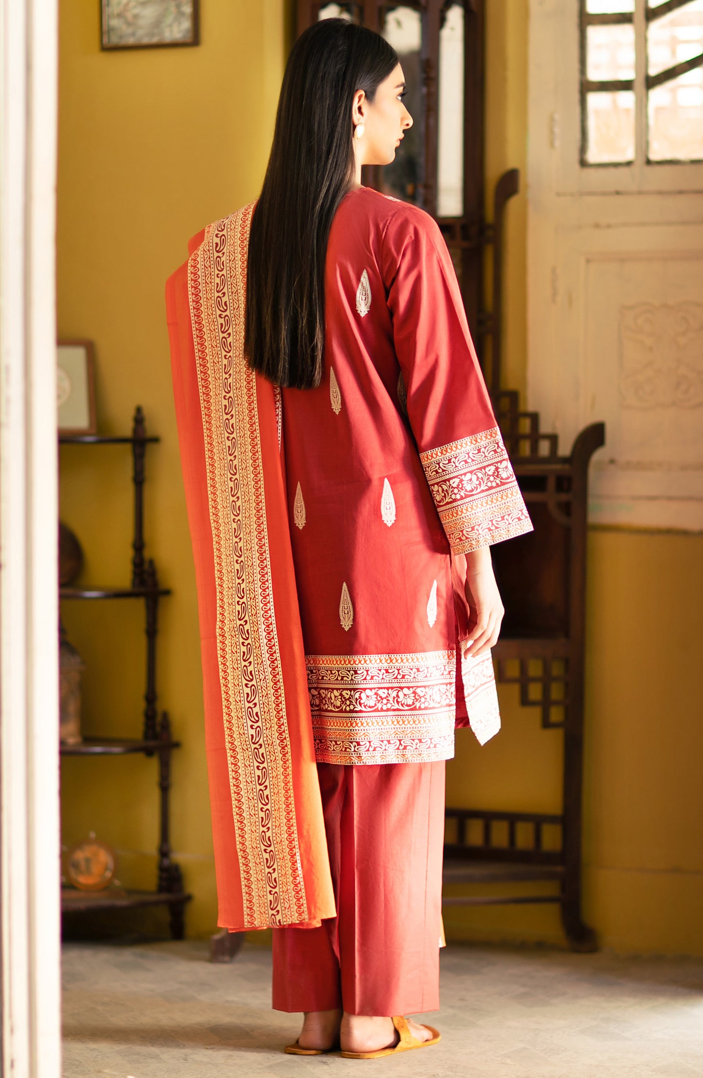 Stitched 3 Piece Embroidered Cambric Winter Suit