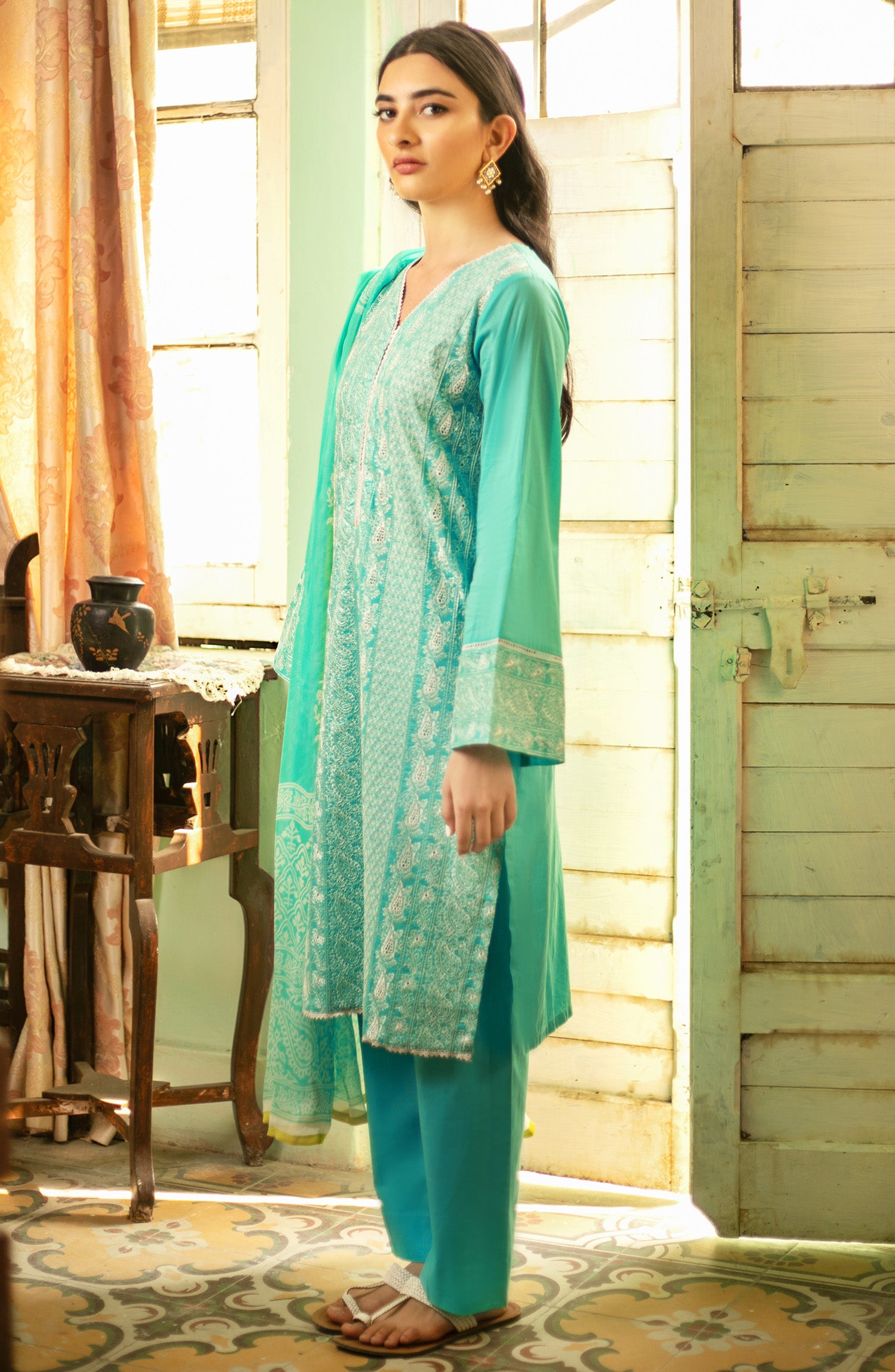Stitched 3 Piece Embroidered Cambric  Suit