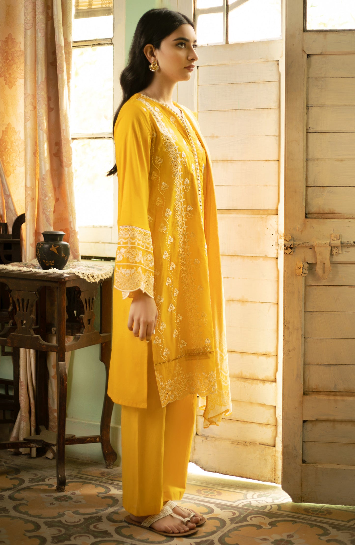 Stitched 3 Piece Embroidered Lawn Suit