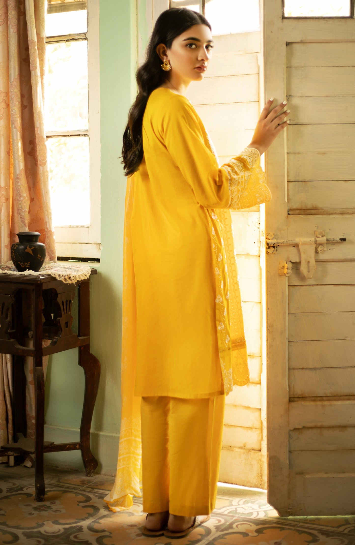 Stitched 3 Piece Embroidered Lawn Suit