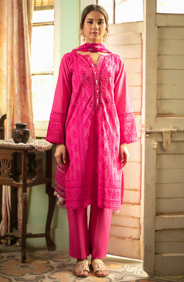 Unstitched 3 Piece Heavy Embroidered Lawn Suit