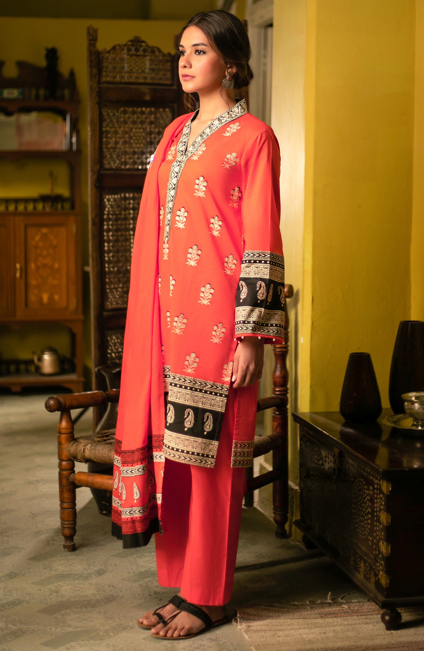 Stitched 3 Piece Embroidered Winter Suit