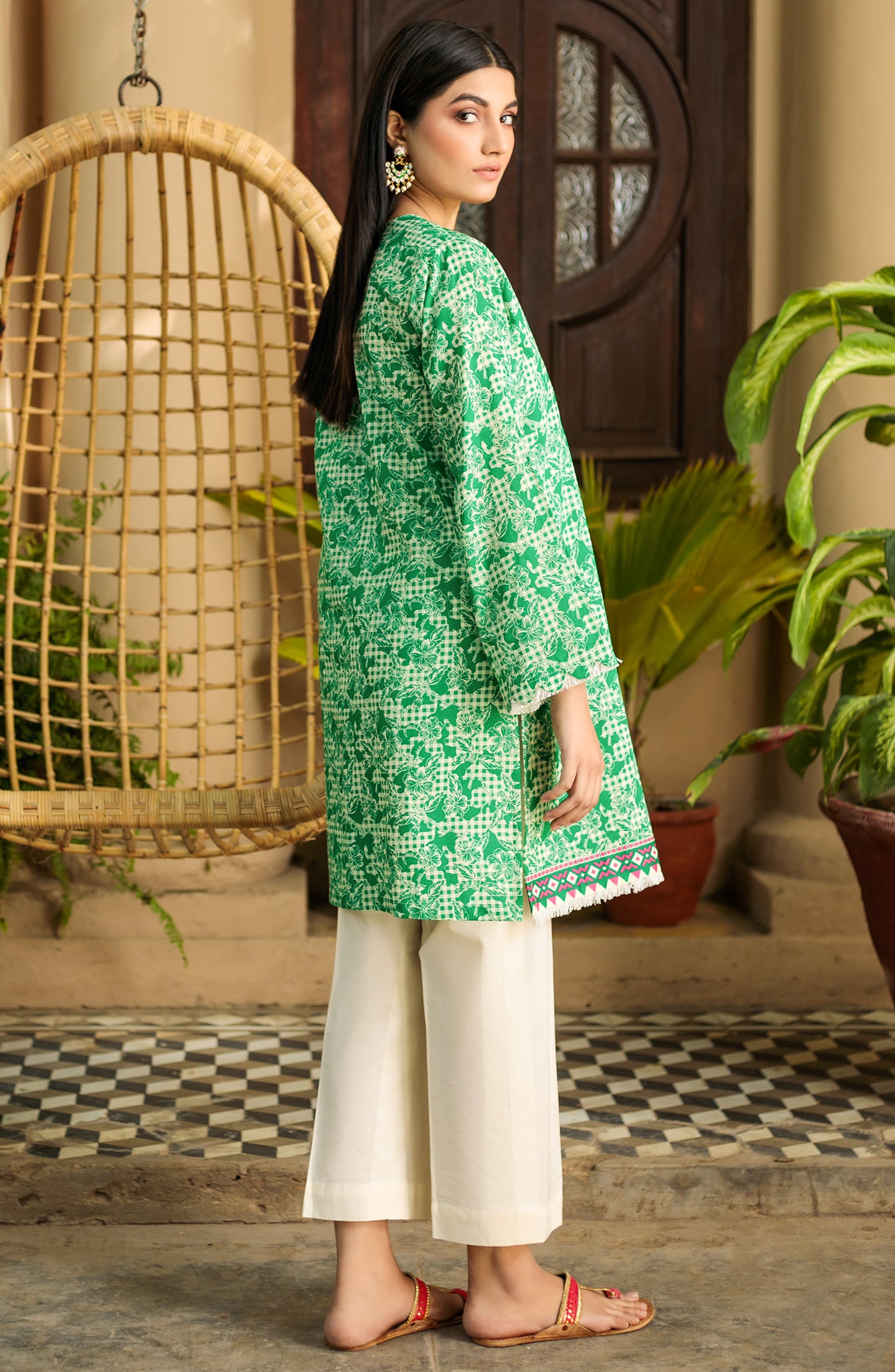 Stitched 1 Piece Printed Cambric Shirt