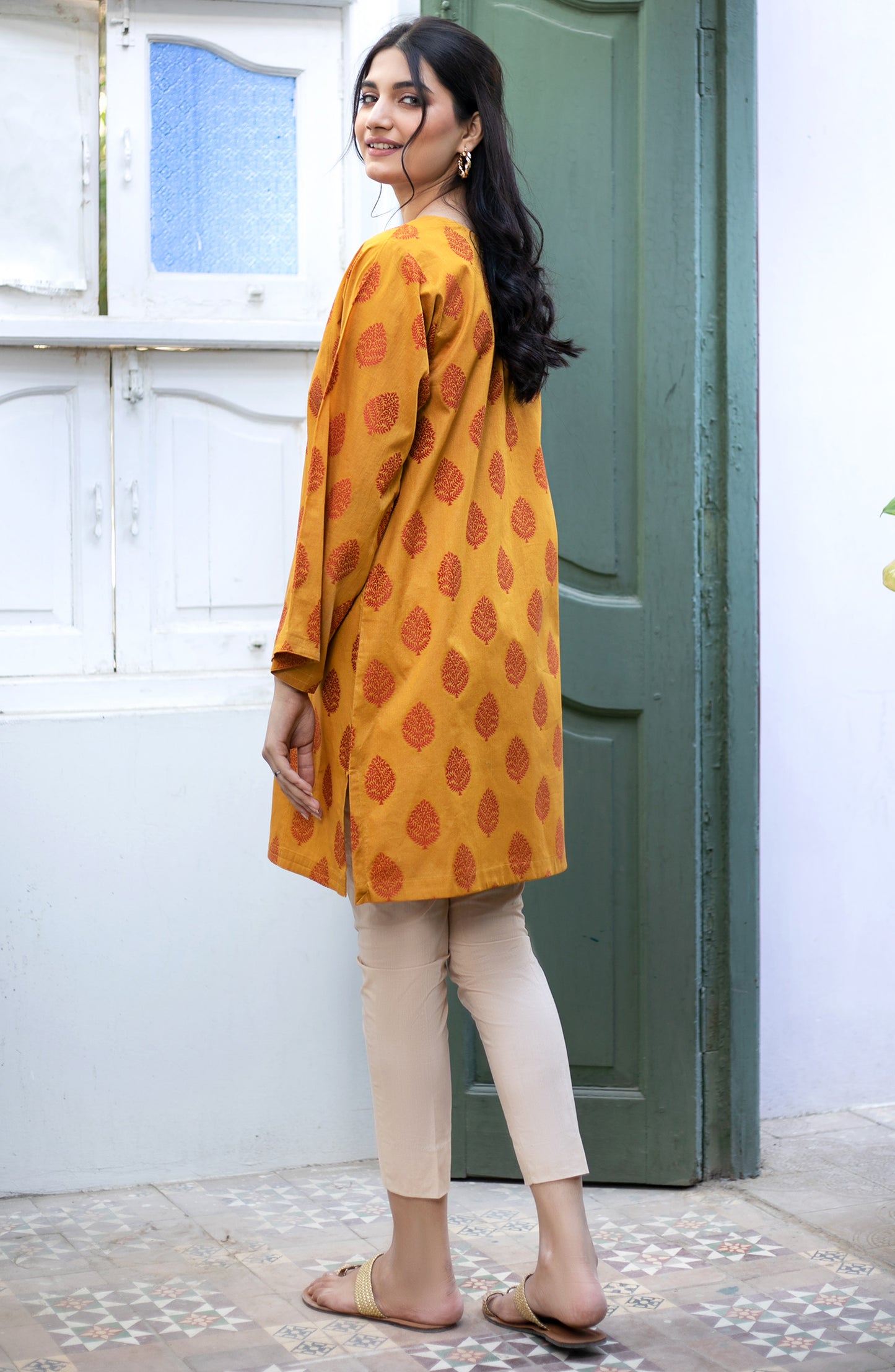Stitched 1 Piece Embroidered Jacquard Shirt