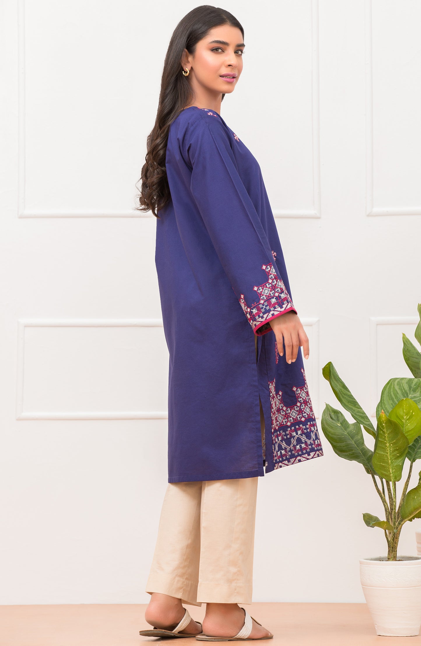 Stitched 1 Piece Embroidered Cambric Shirt