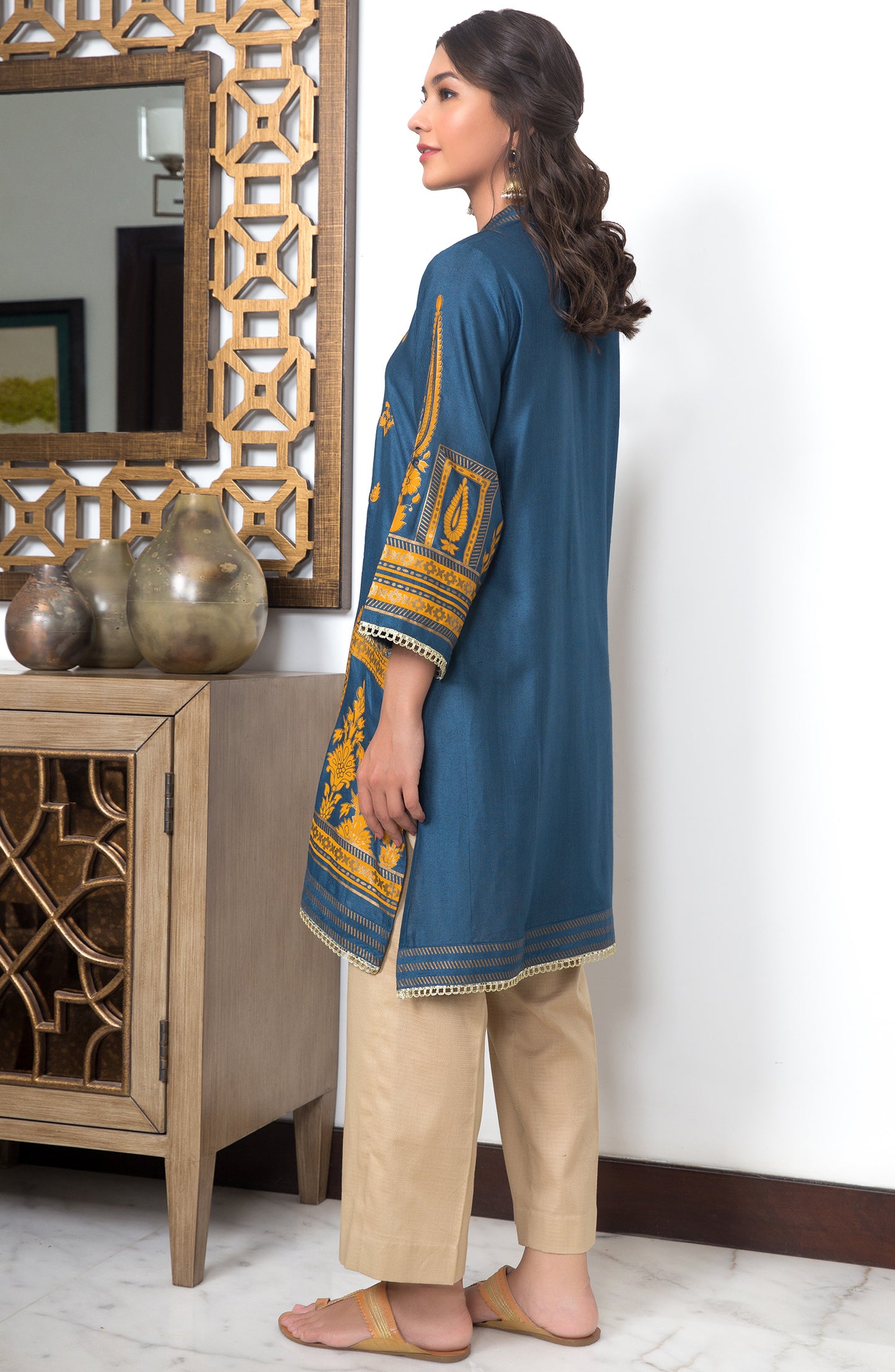 Stitched 1 Piece Paste Printed Cotton Net Shirt