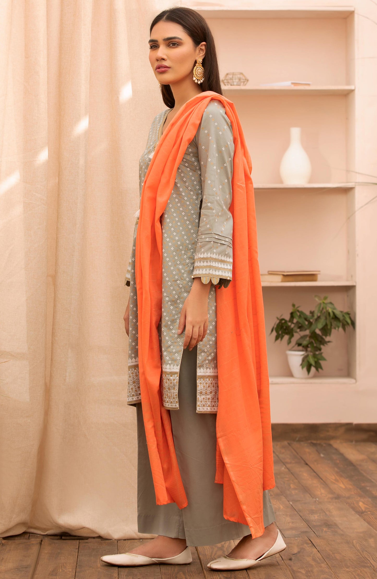 Unstitched 3 Piece Printed Lawn Suit