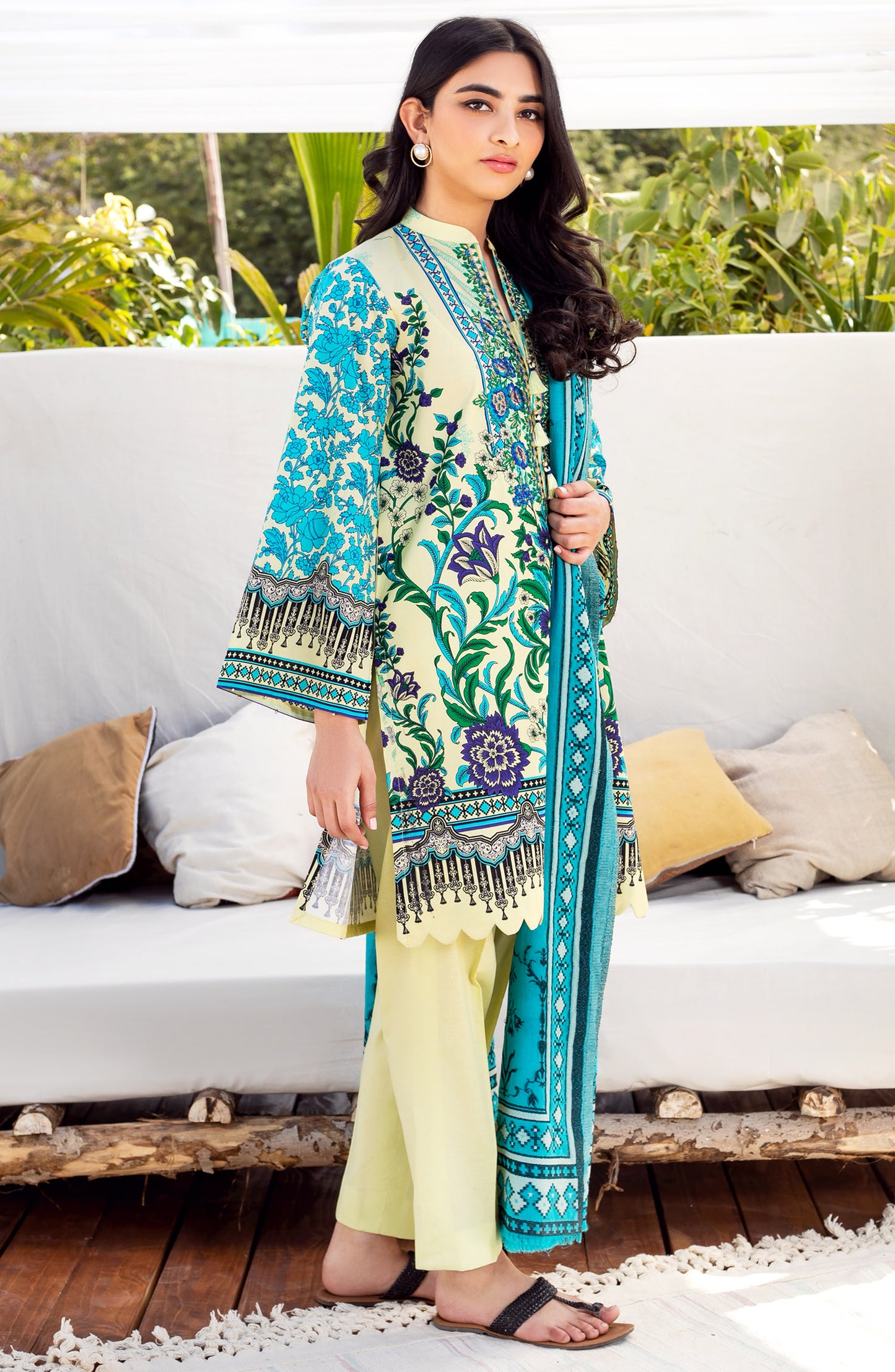 Unstitched 3 Piece Embroidered Lawn Suit