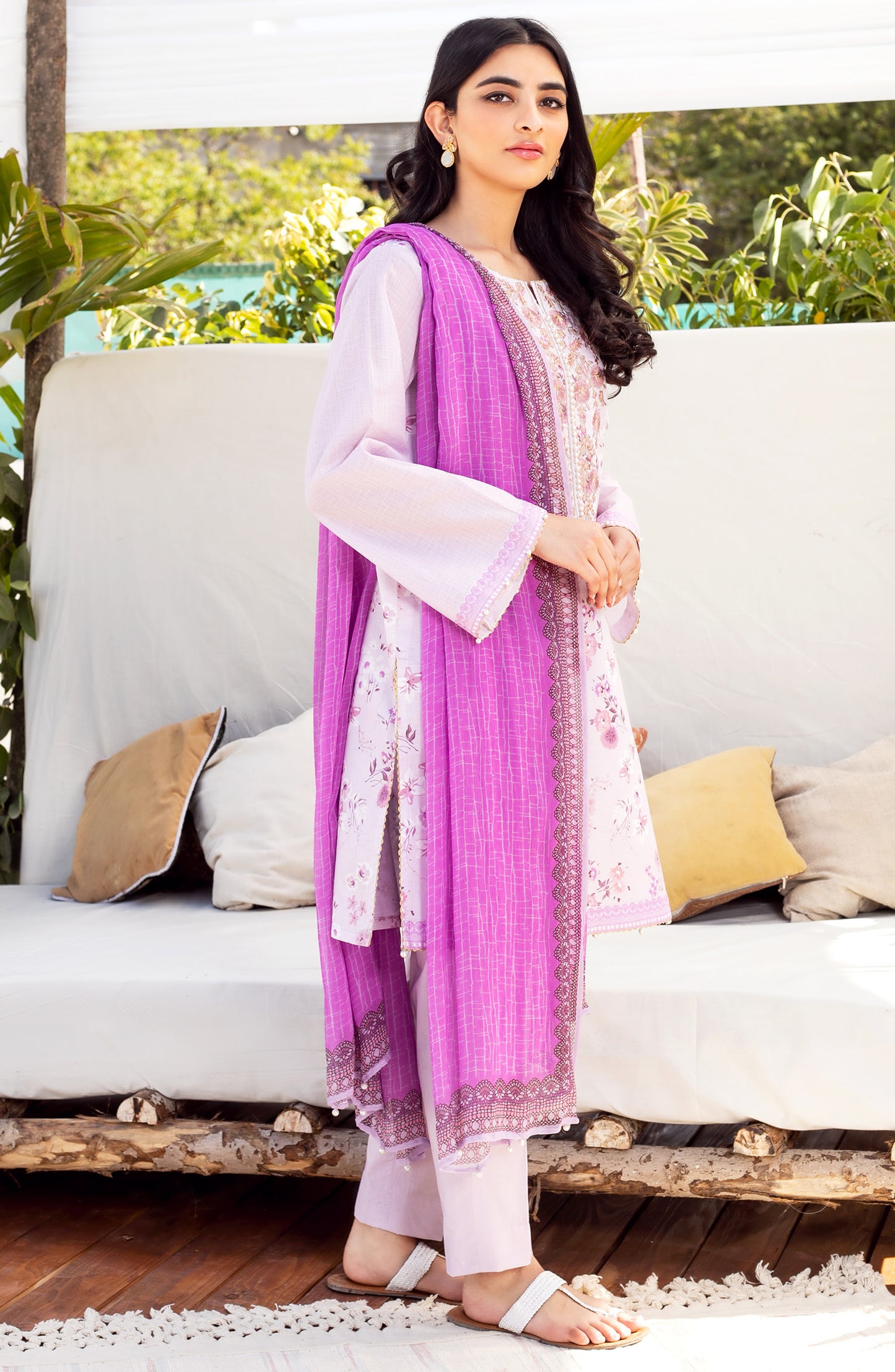 Unstitched 3 Piece Embroidered Lawn Suit