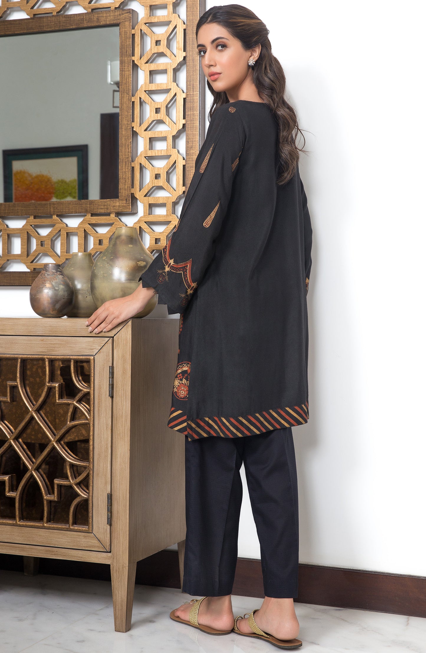 Stitched 1 Piece Paste Printed Cotton Net Shirt