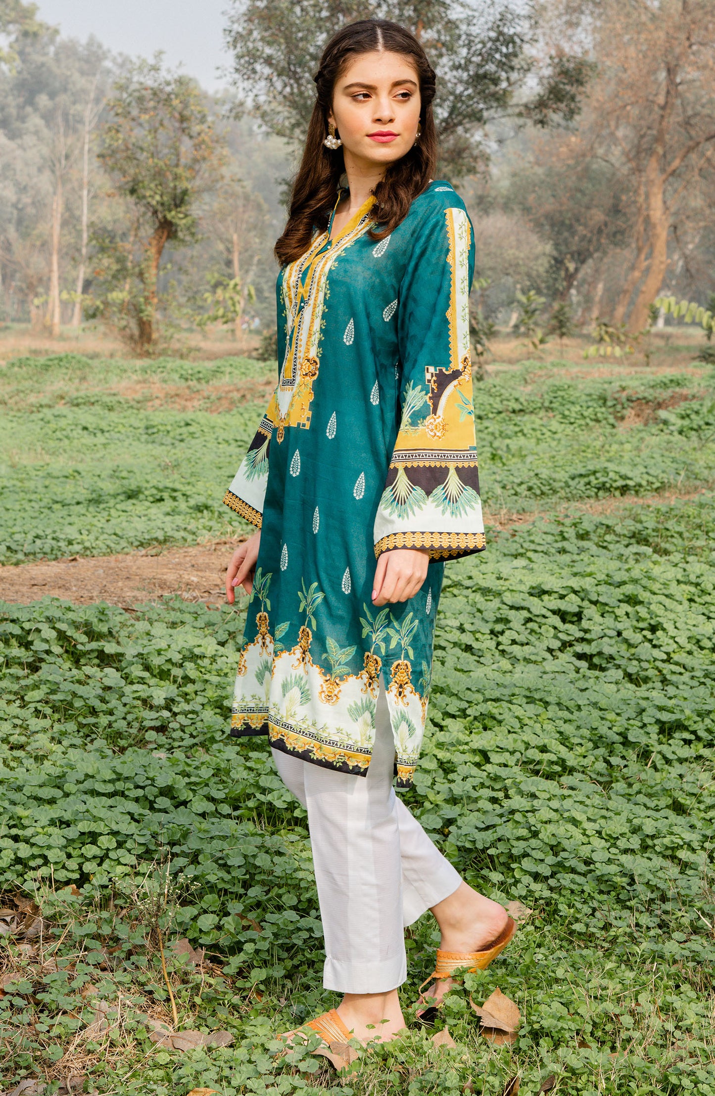 Stitched 1 Piece Plain Jacquard Shirt