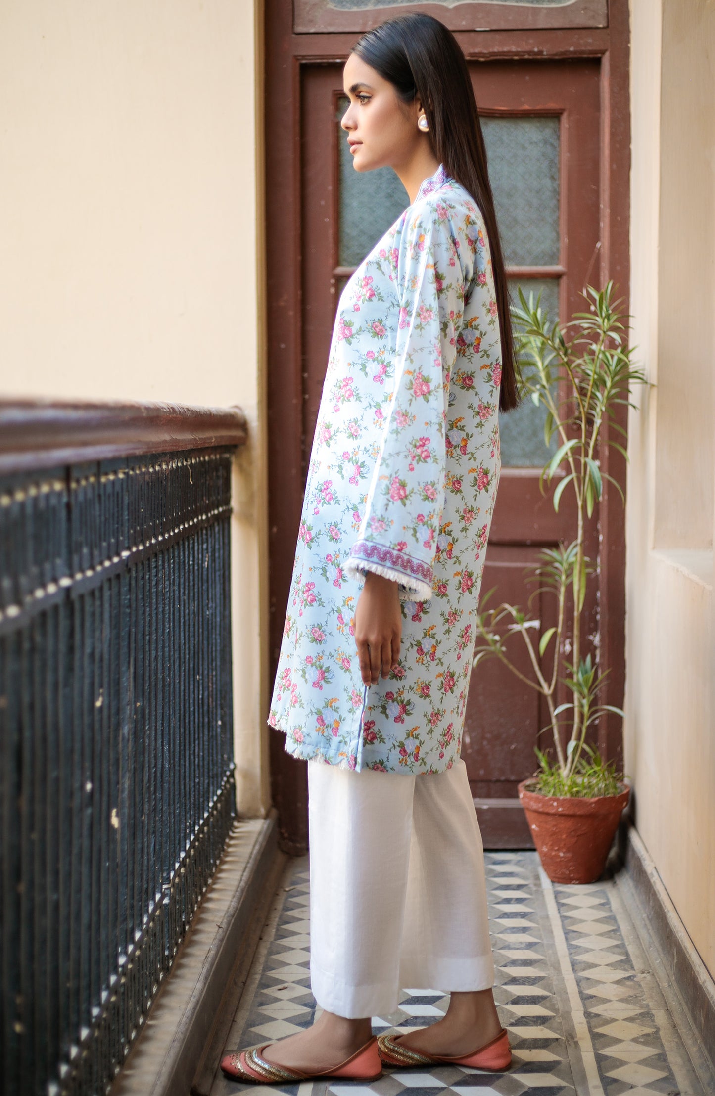 Unstitched 1 Piece Printed Lawn Shirt