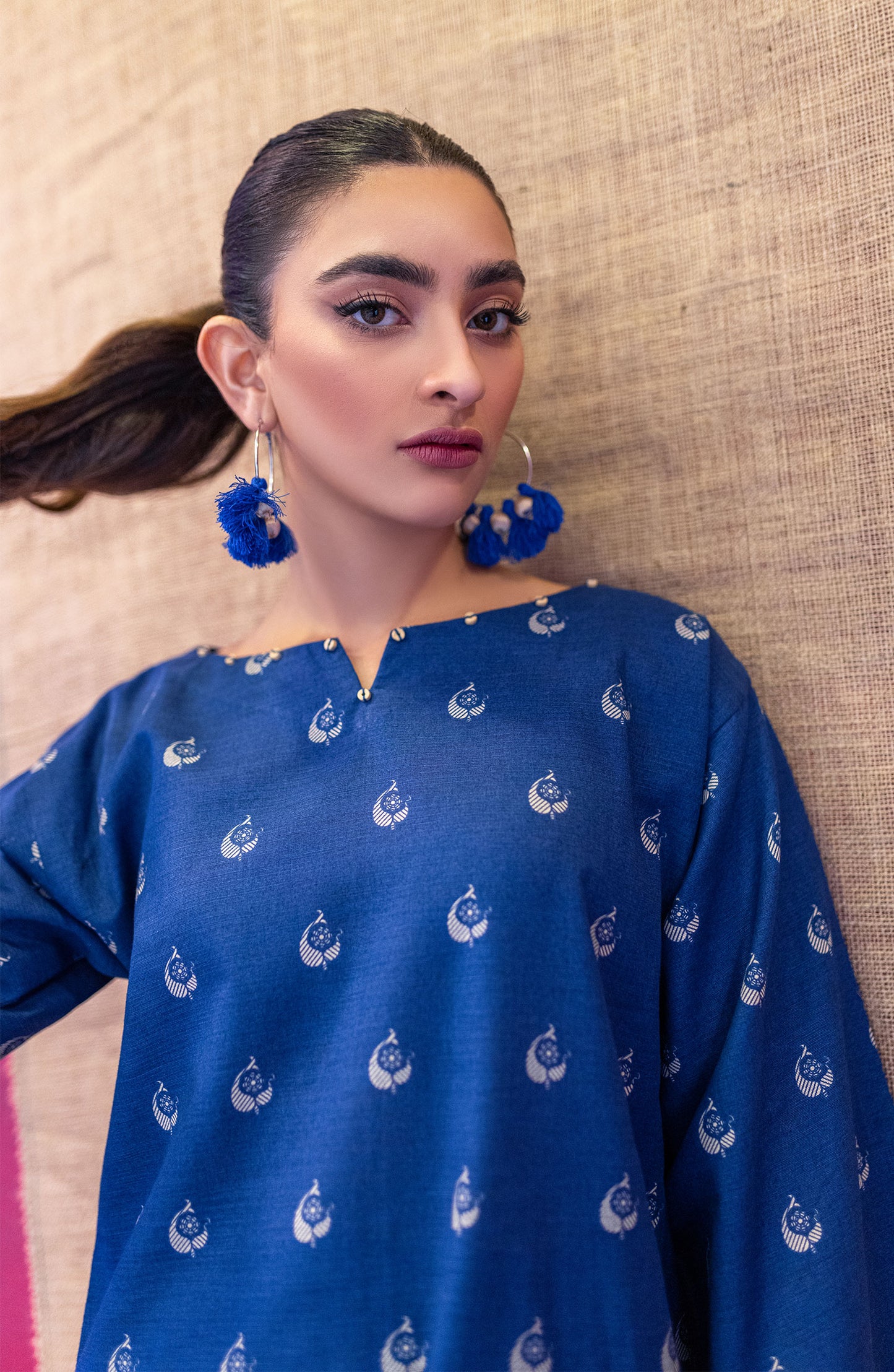 NRDS-22-085/U BLUE KHADDAR  UNSTITCHED SHIRT PANTS
