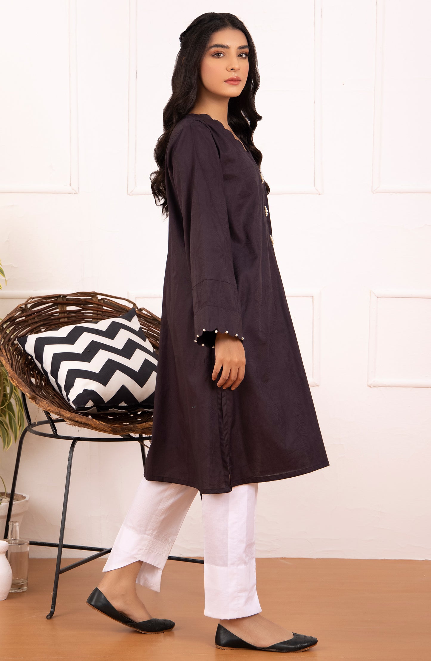 Stitched 1 Piece Plain Jacquard Shirt