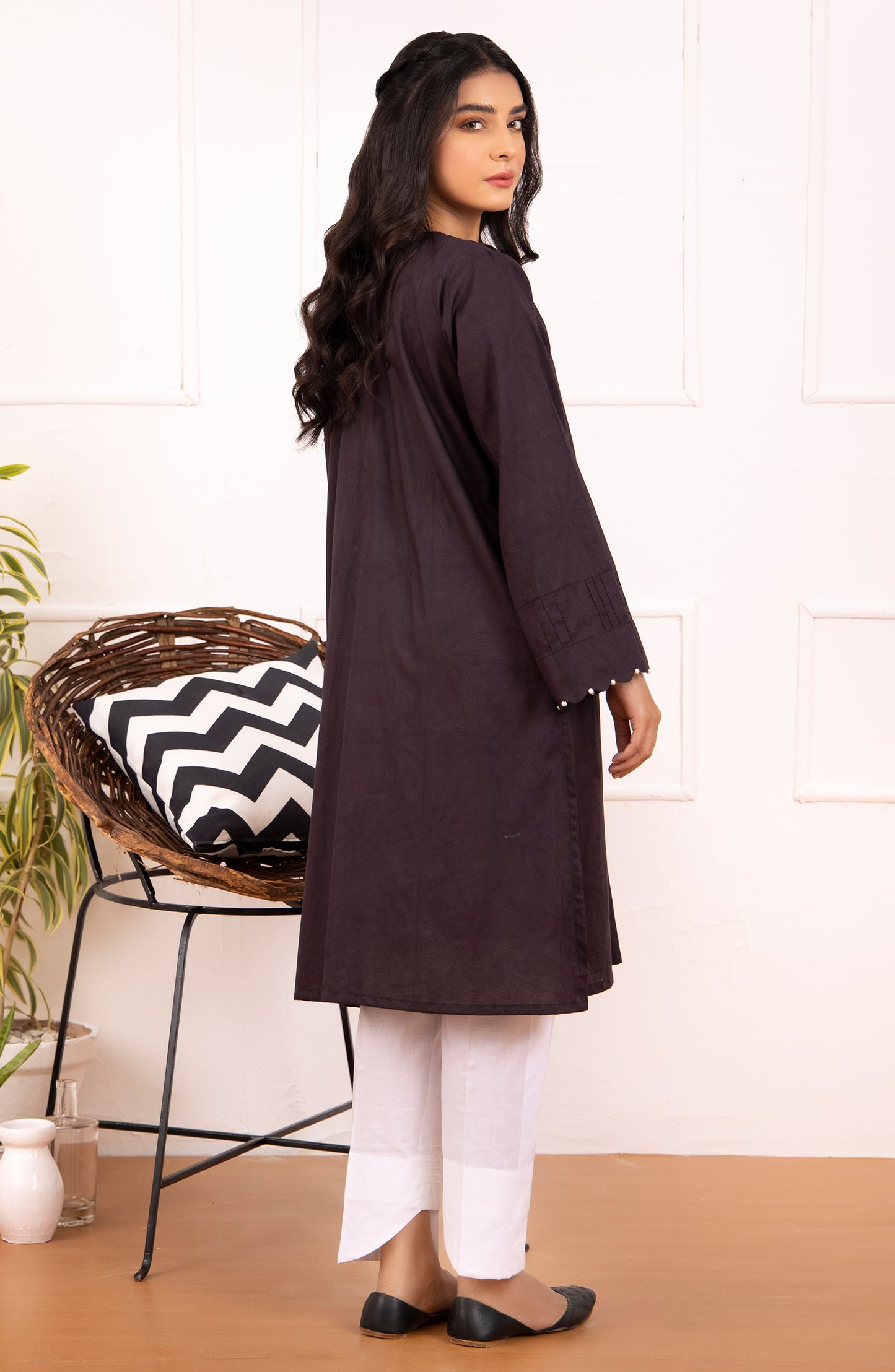 Stitched 1 Piece Plain Jacquard Shirt