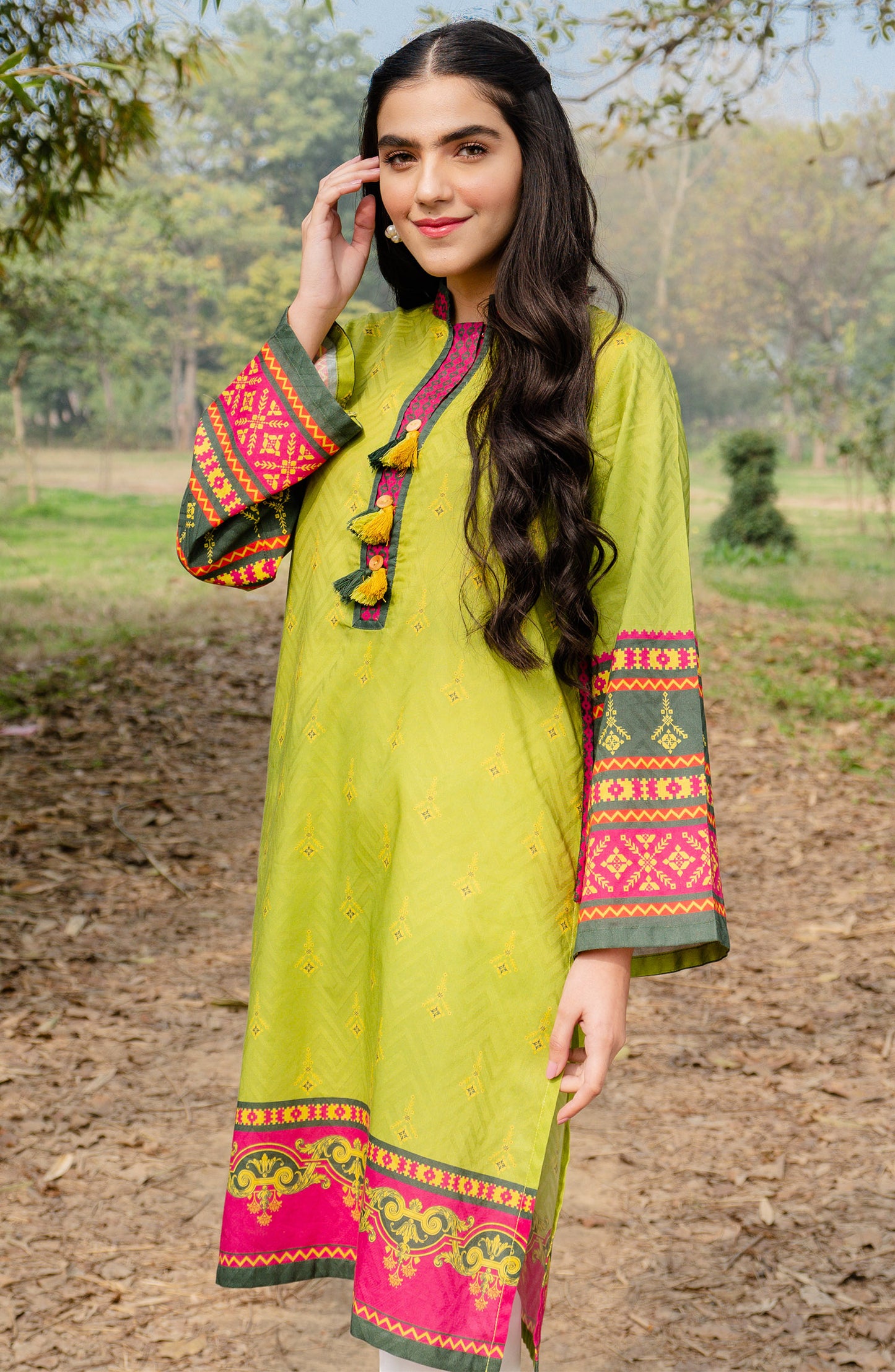 Stitched 1 Piece Printed Jacquard Shirt